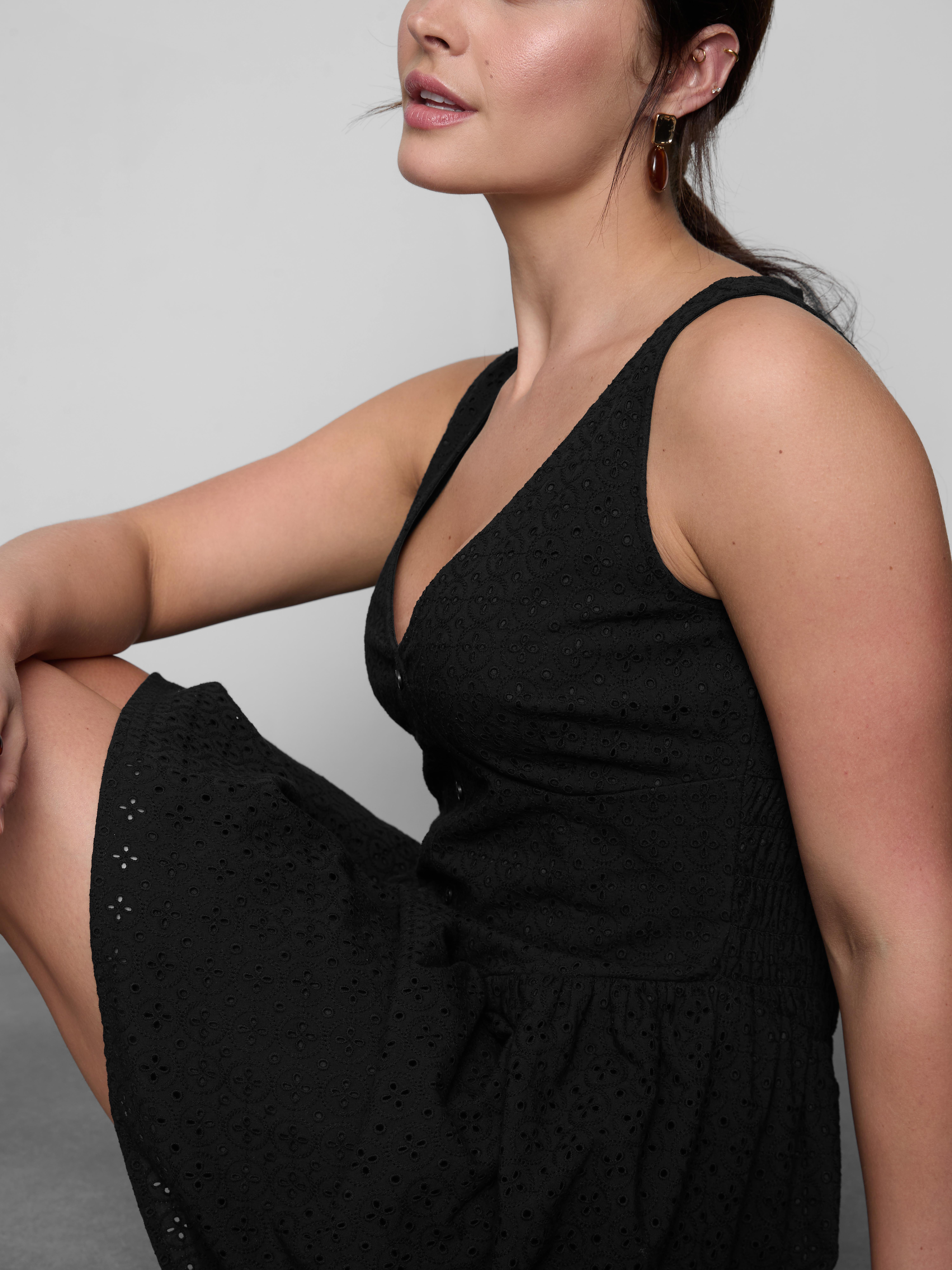 Cotton Eyelet Corset Mini Dress