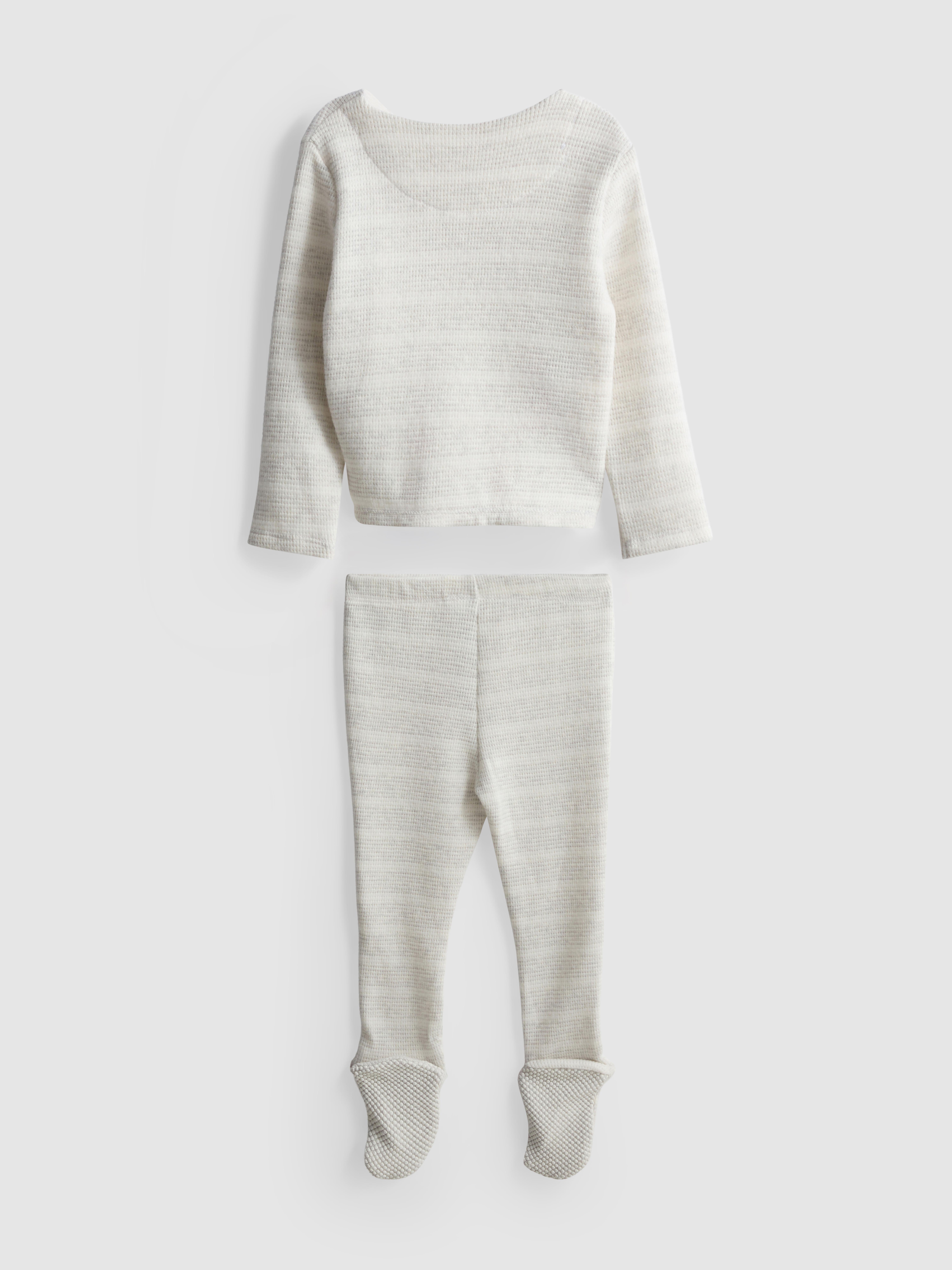 0-18mths | Cotton-Rich Waffle Wrap Top and Leggings Newborn Set
