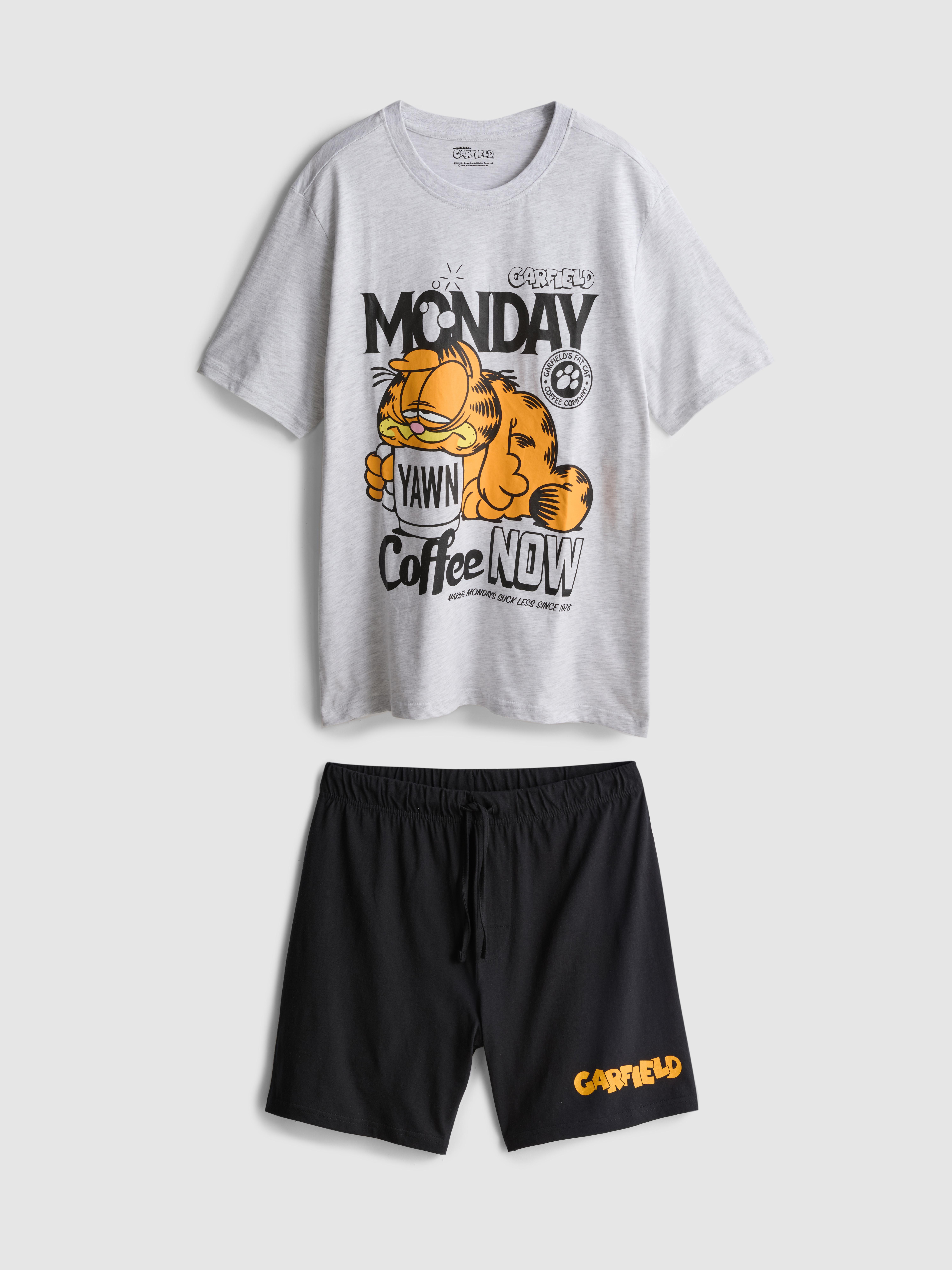 Krátké pyžamo Garfield z čisté bavlny