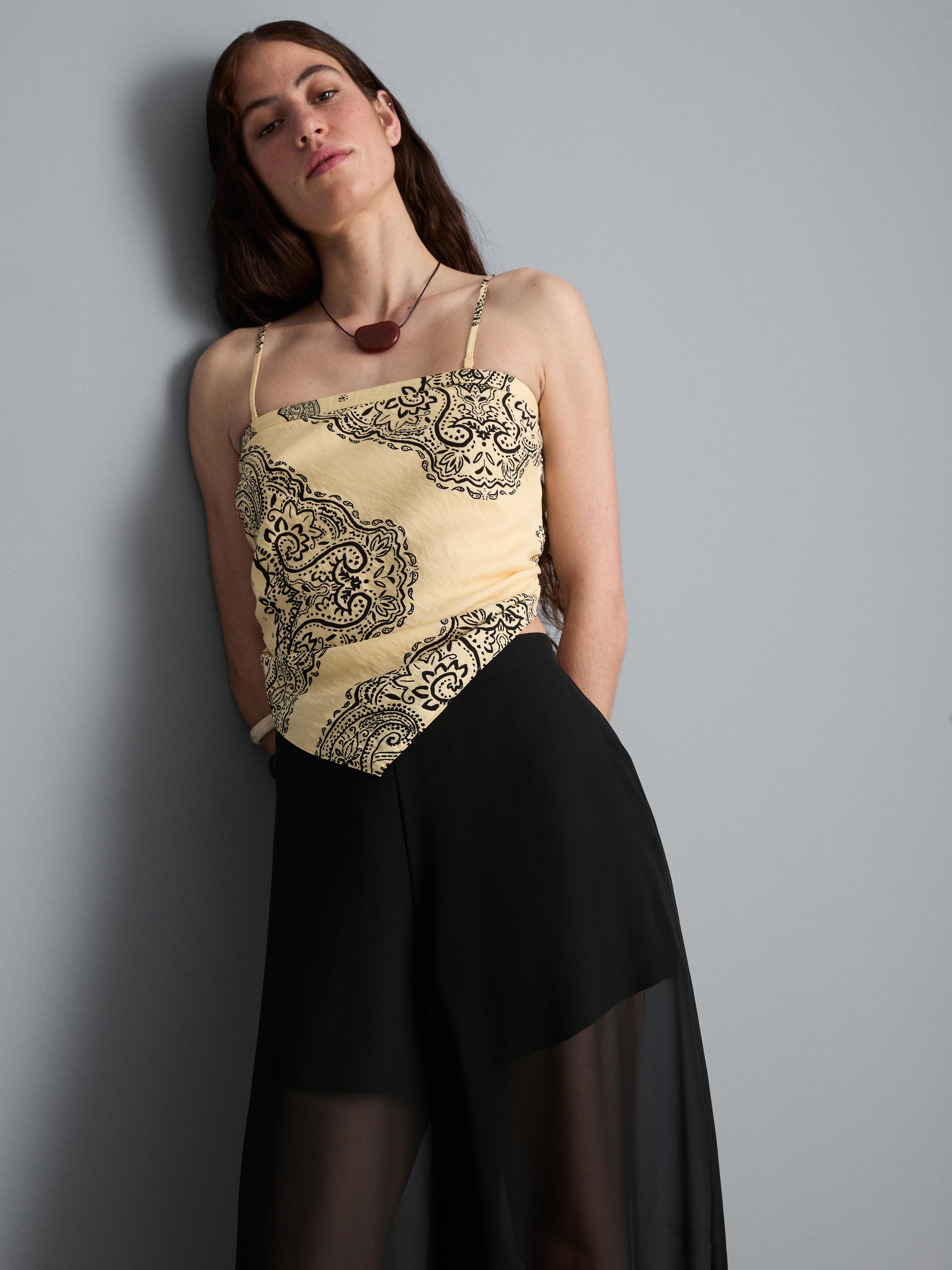 Cropped Paisley Bandana Top