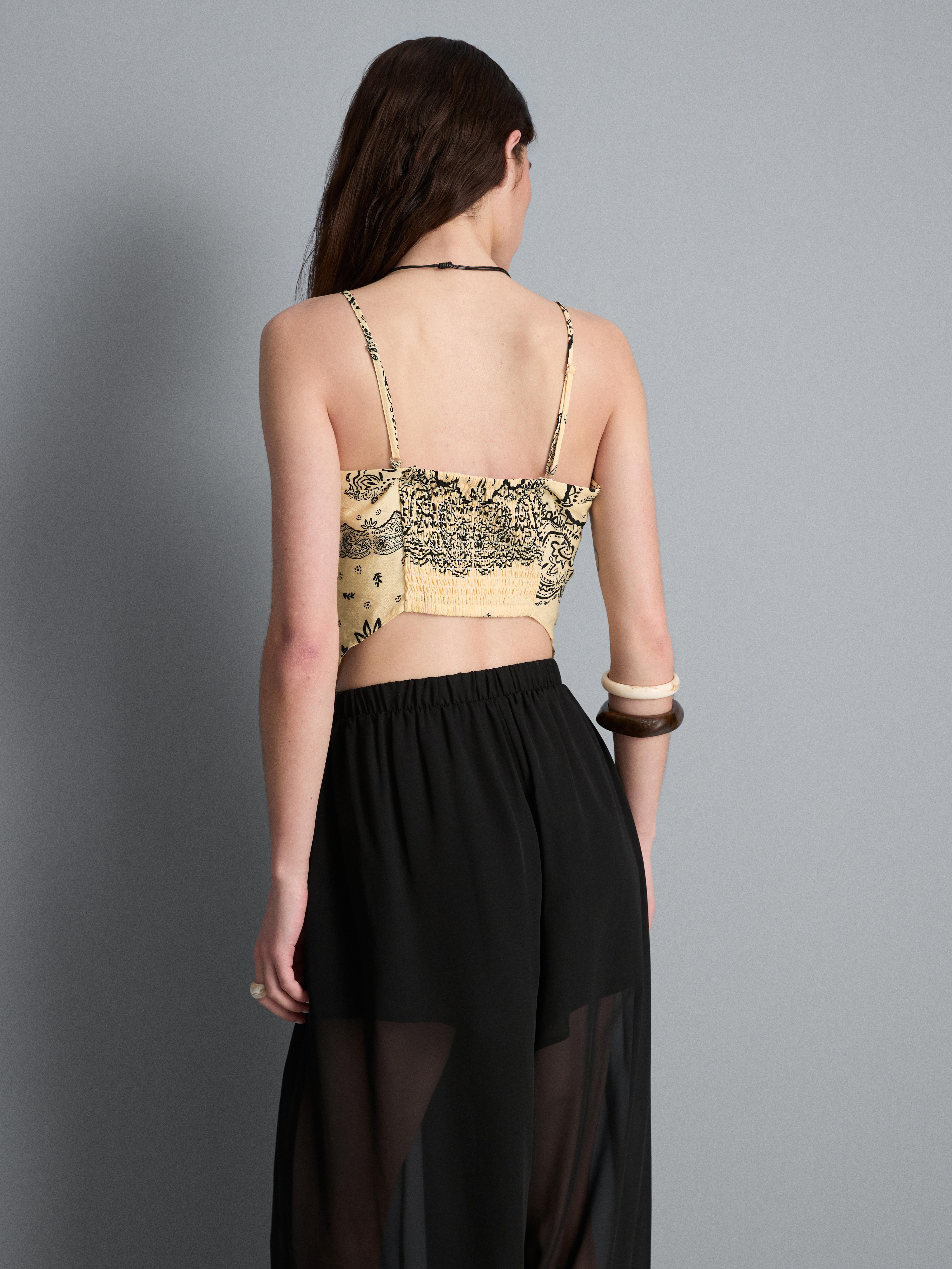 Cropped Paisley Bandana Top