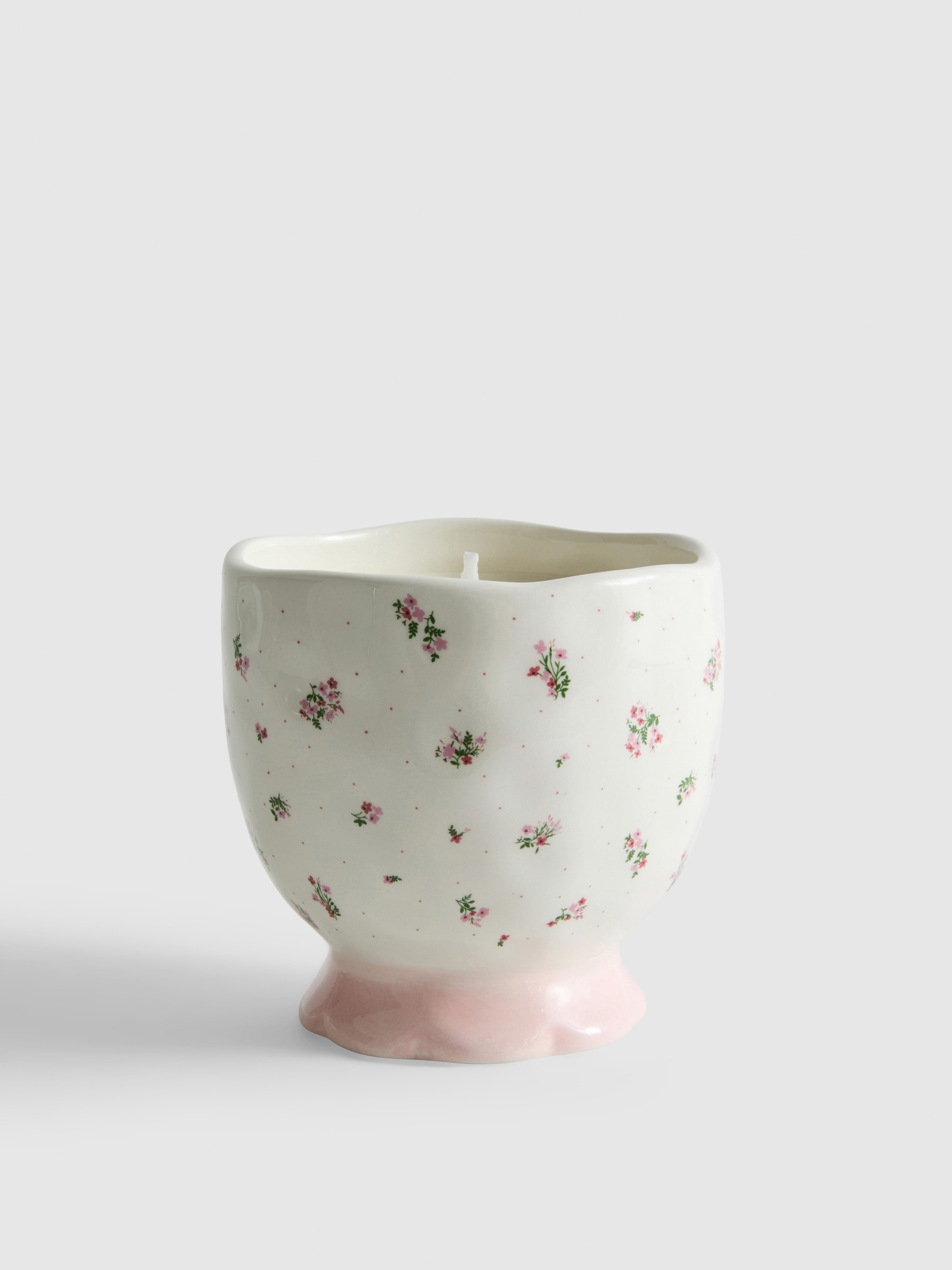 Floral Ceramic Candle