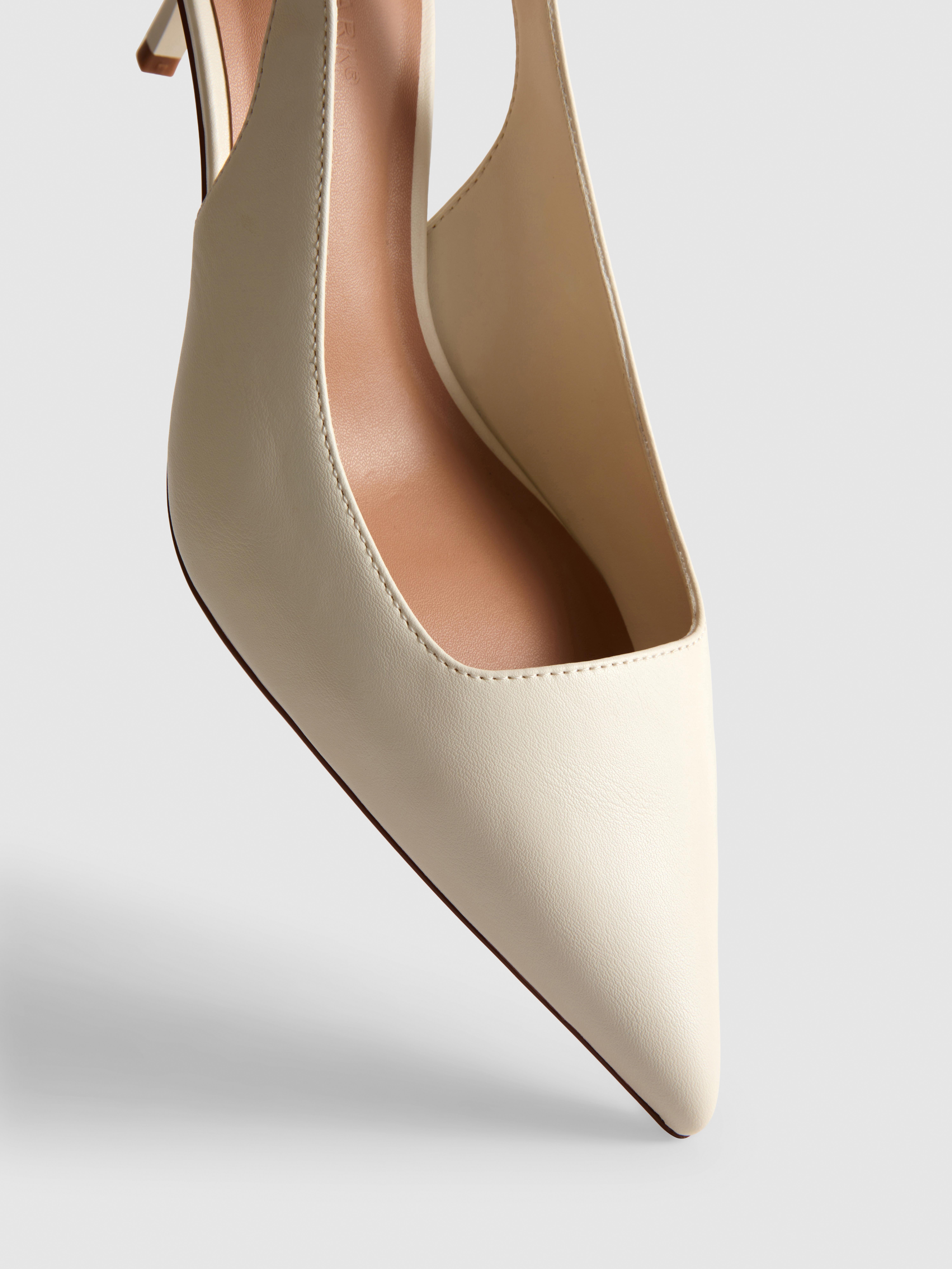 Faux Leather Buckle Court Heels