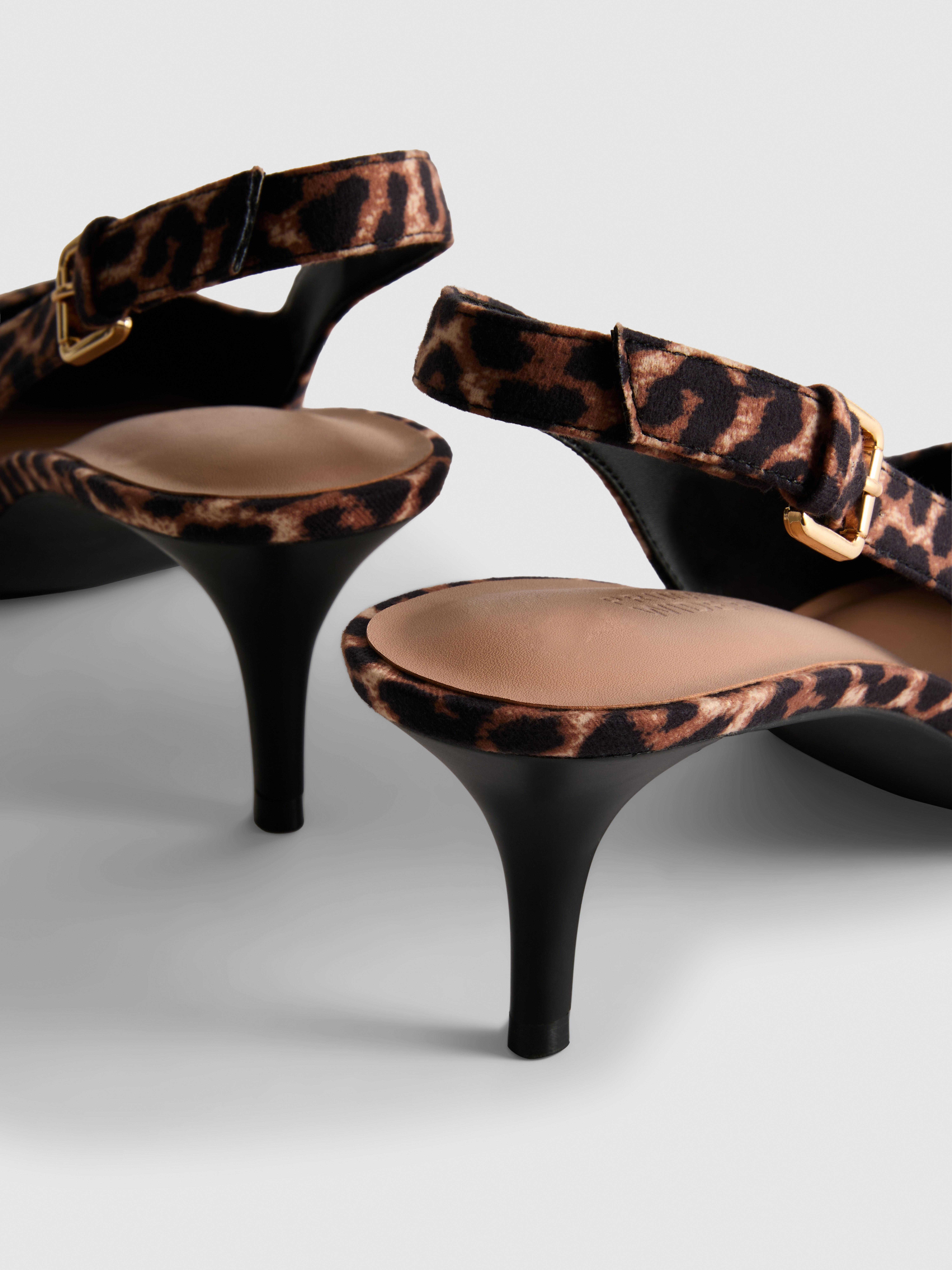 Leopard Buckle Court Heels