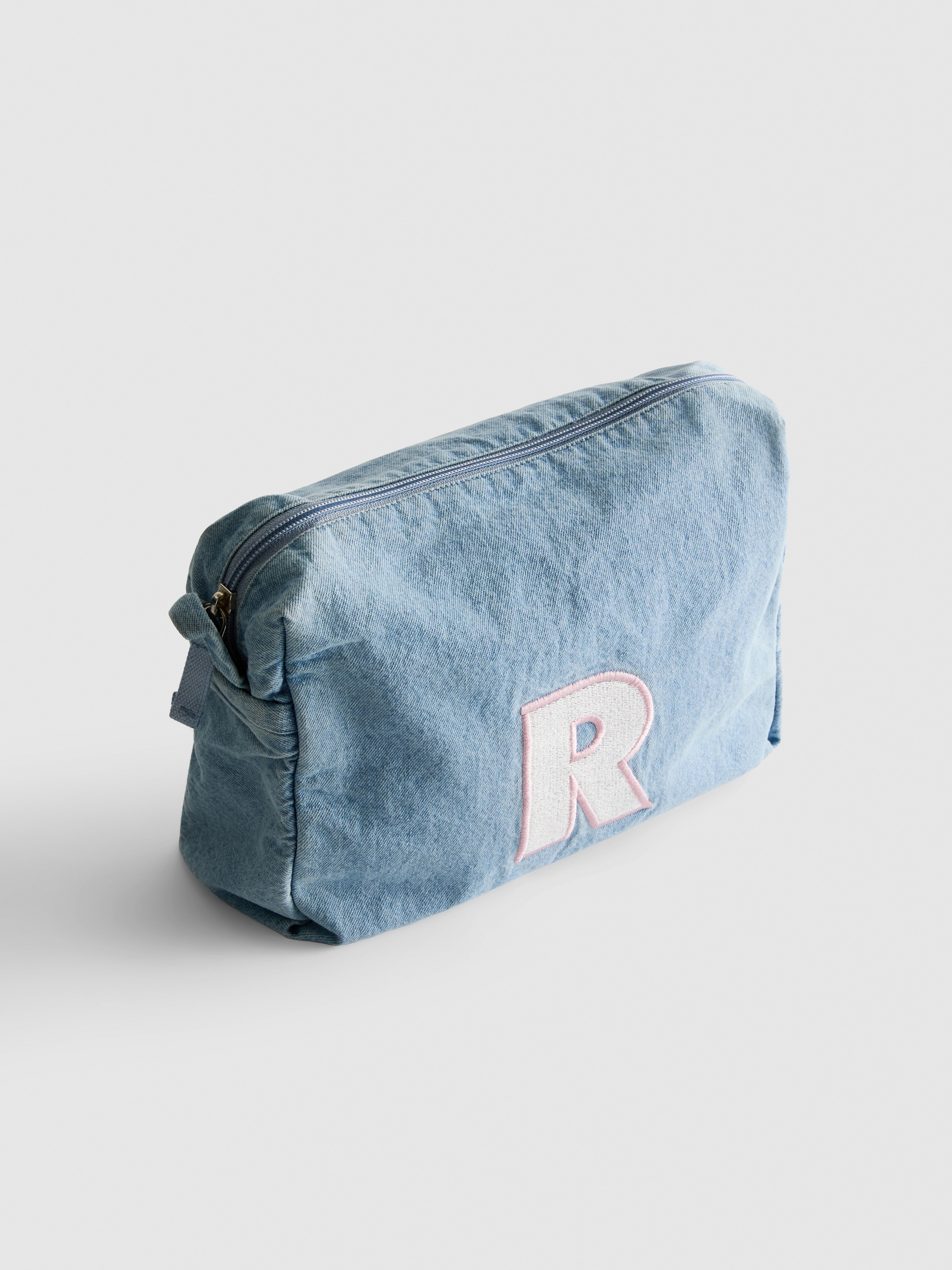 Initial Denim Make Up Bag