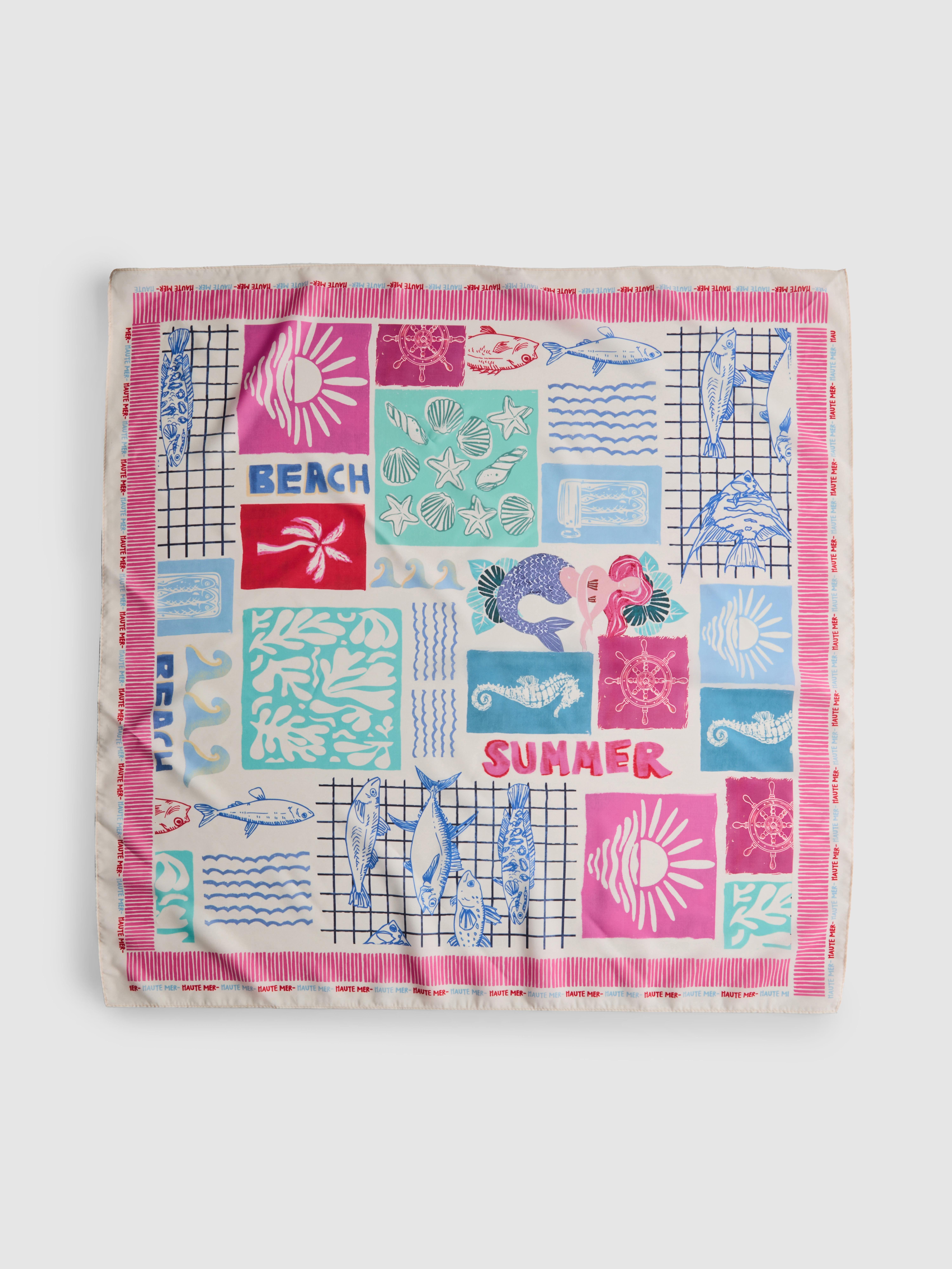 Sjaal met print, 70 x 70 cm