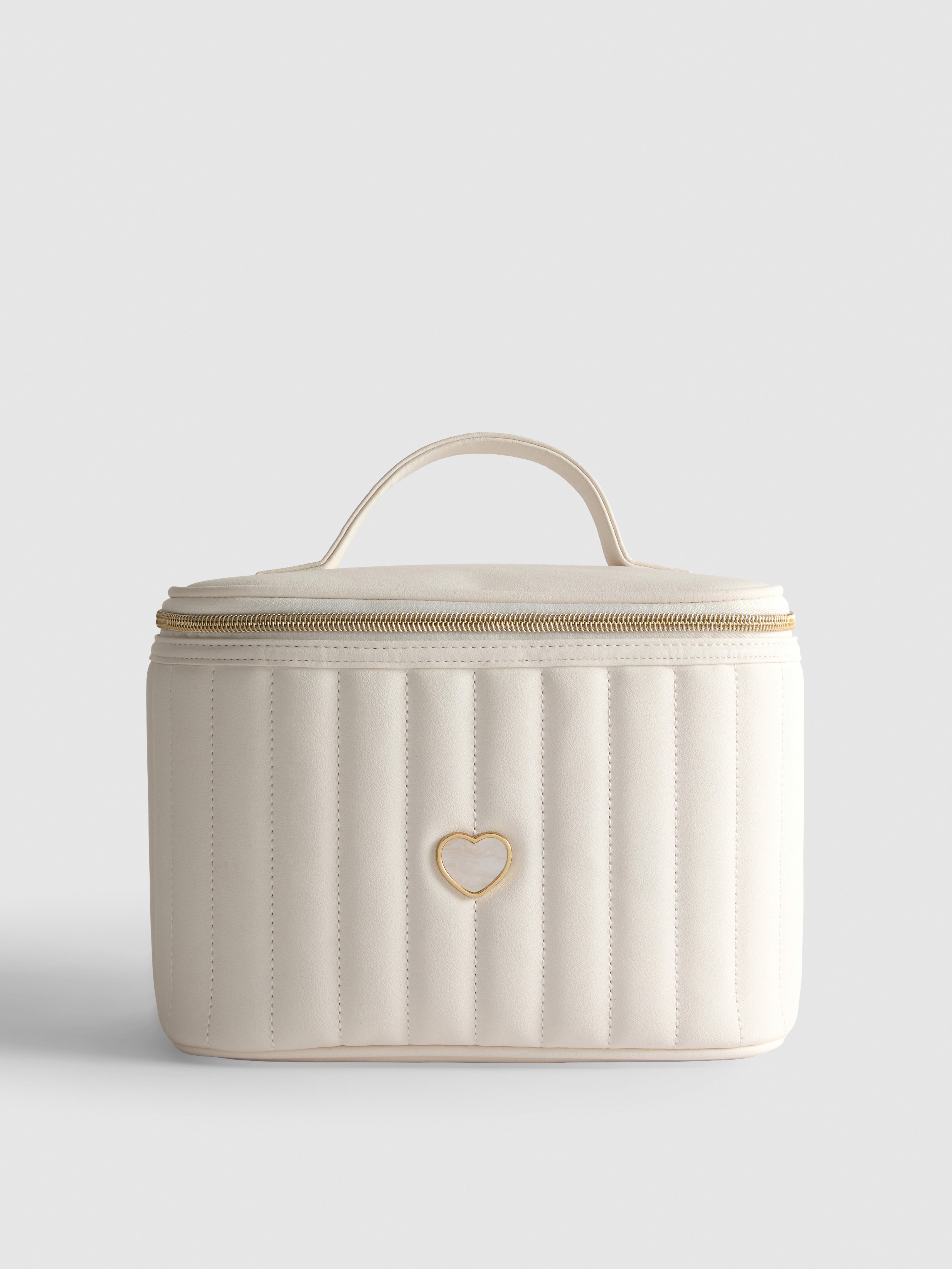 Faux Pearl Heart Vanity Case