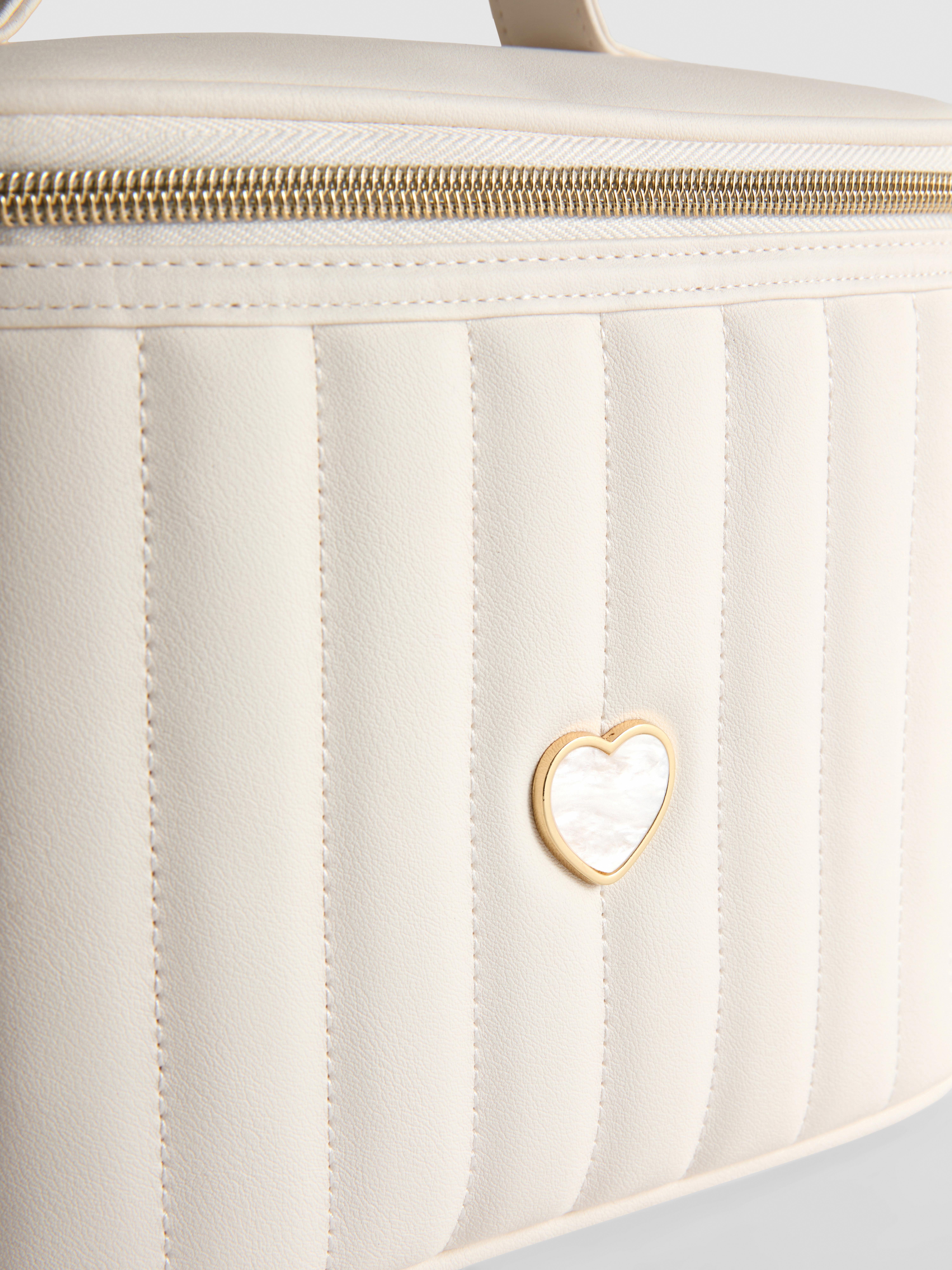 Faux Pearl Heart Vanity Case