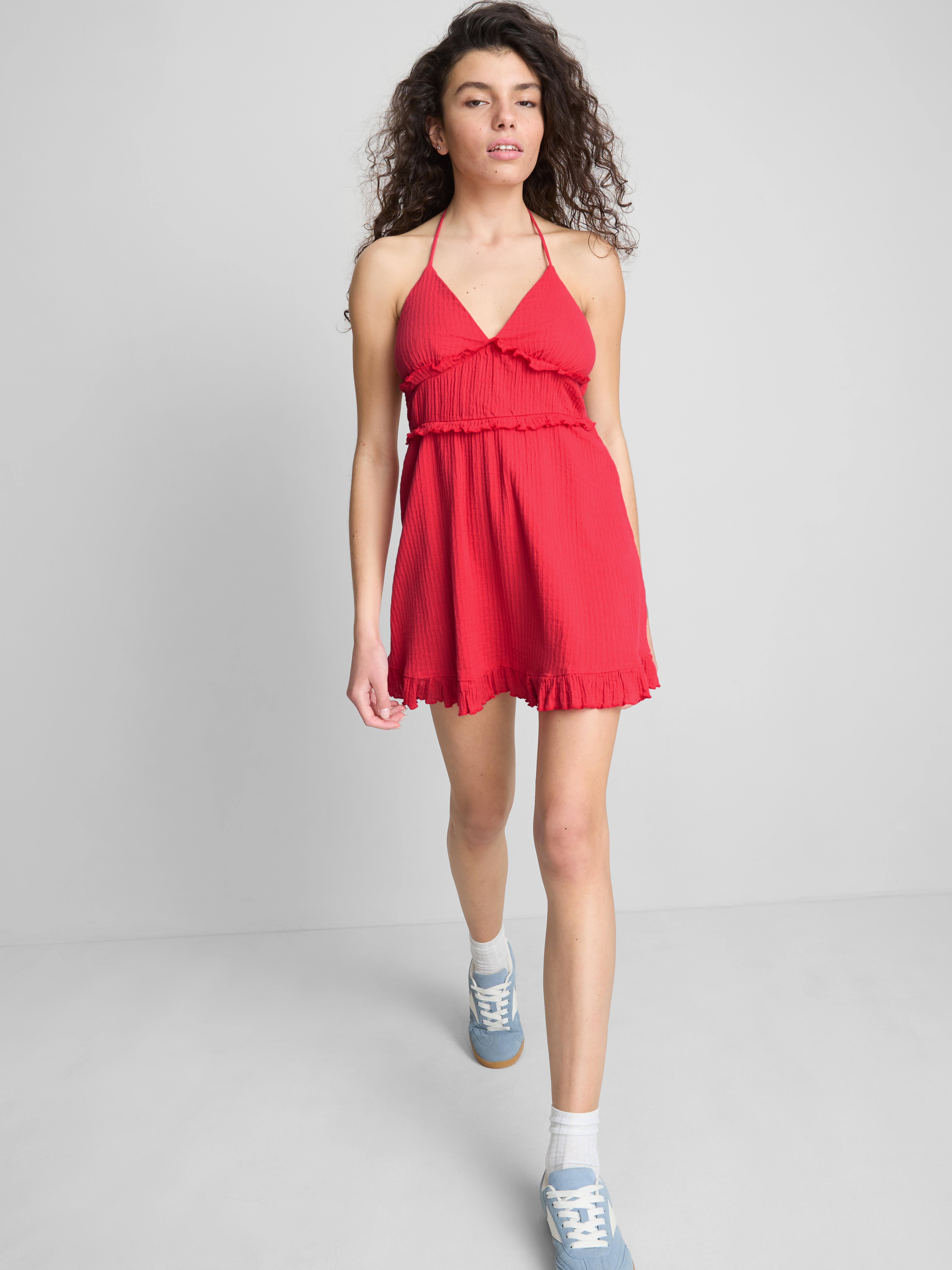 jersey printed maxi dress Threadbare Women's Red Leaf Print Jersey Maxi Dress with Pockets
