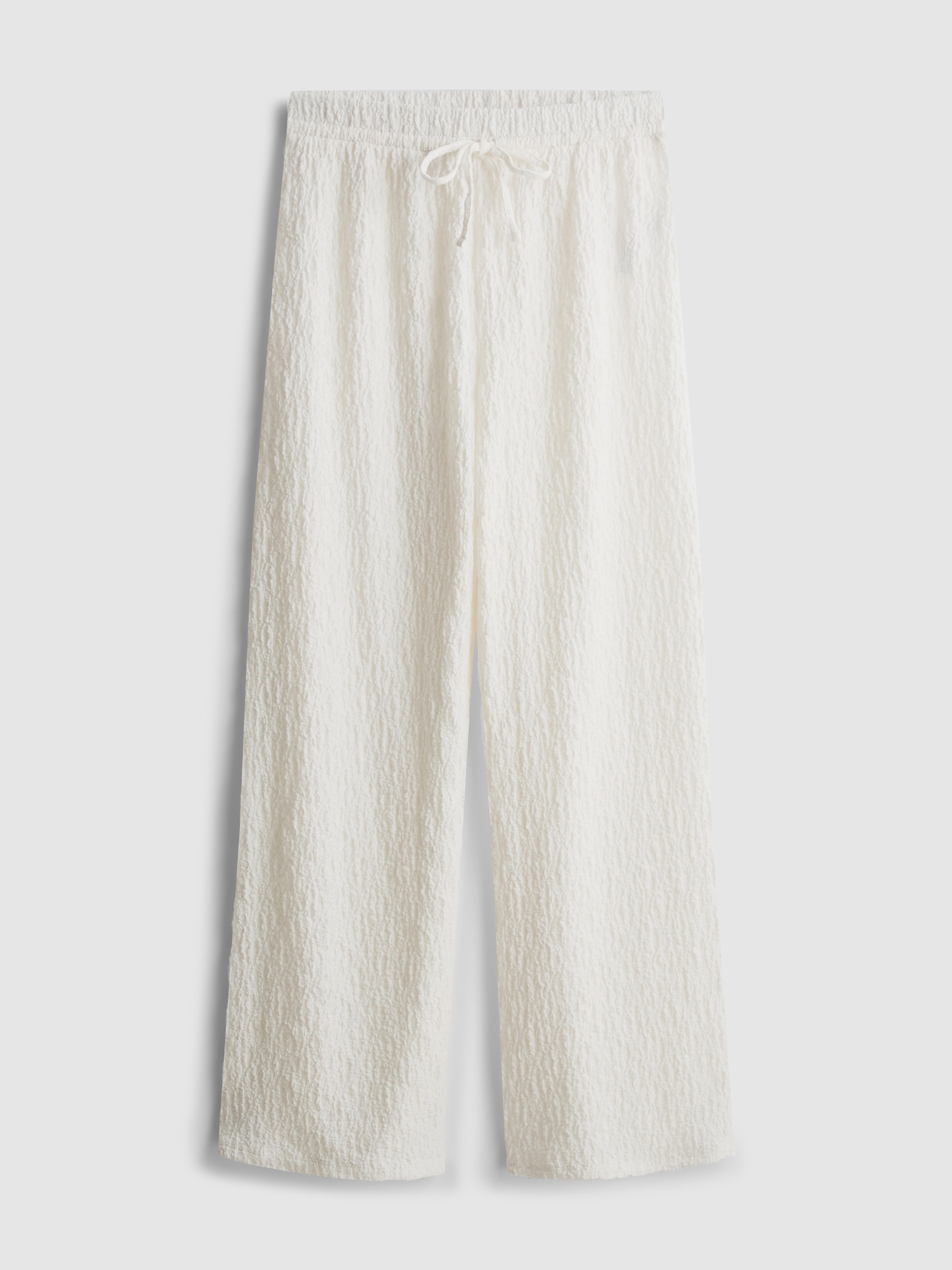 Paula Echevarría Crinkle Wide Leg Pants
