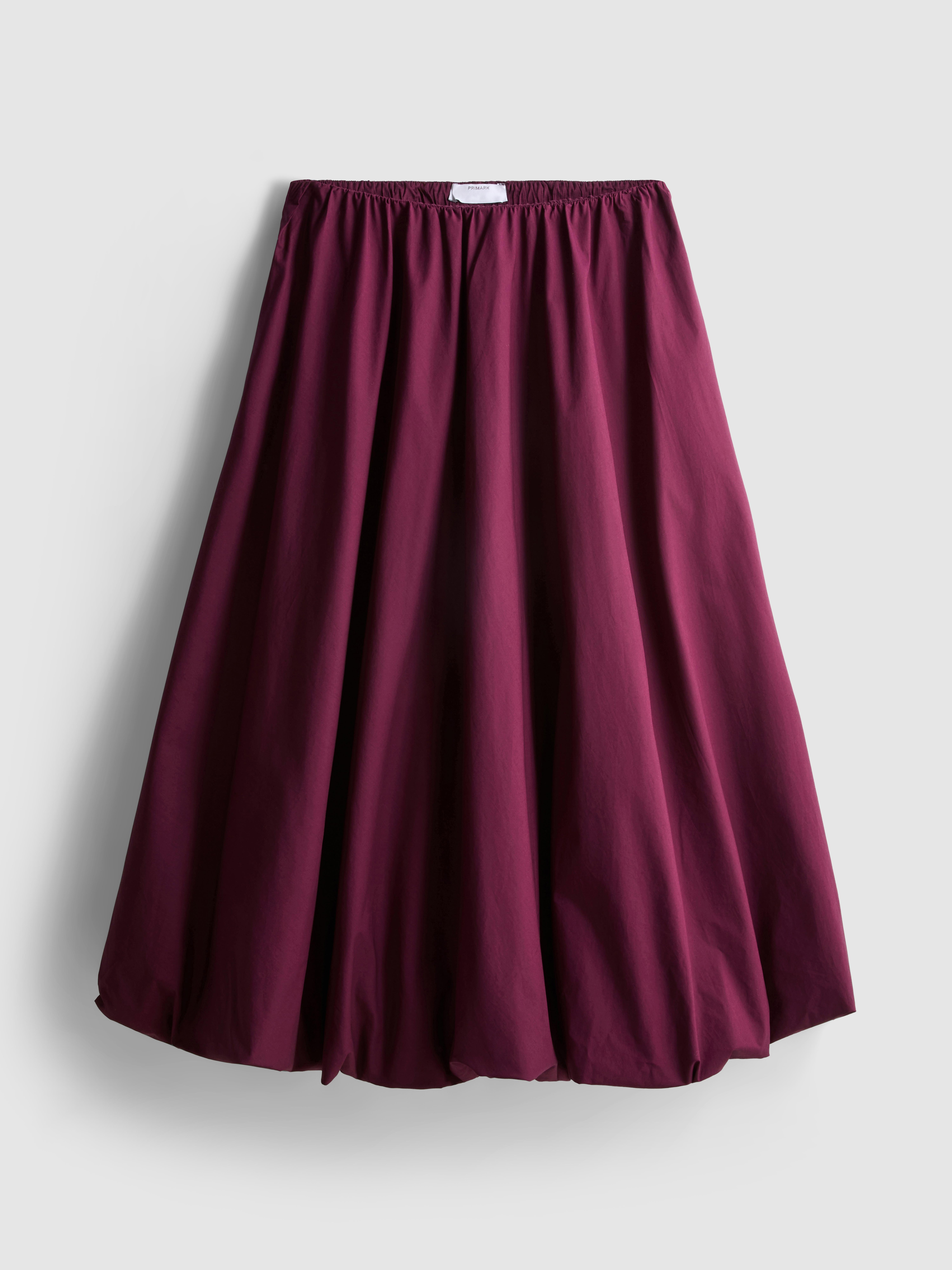Jupe mi-longue boule bouffante en coton