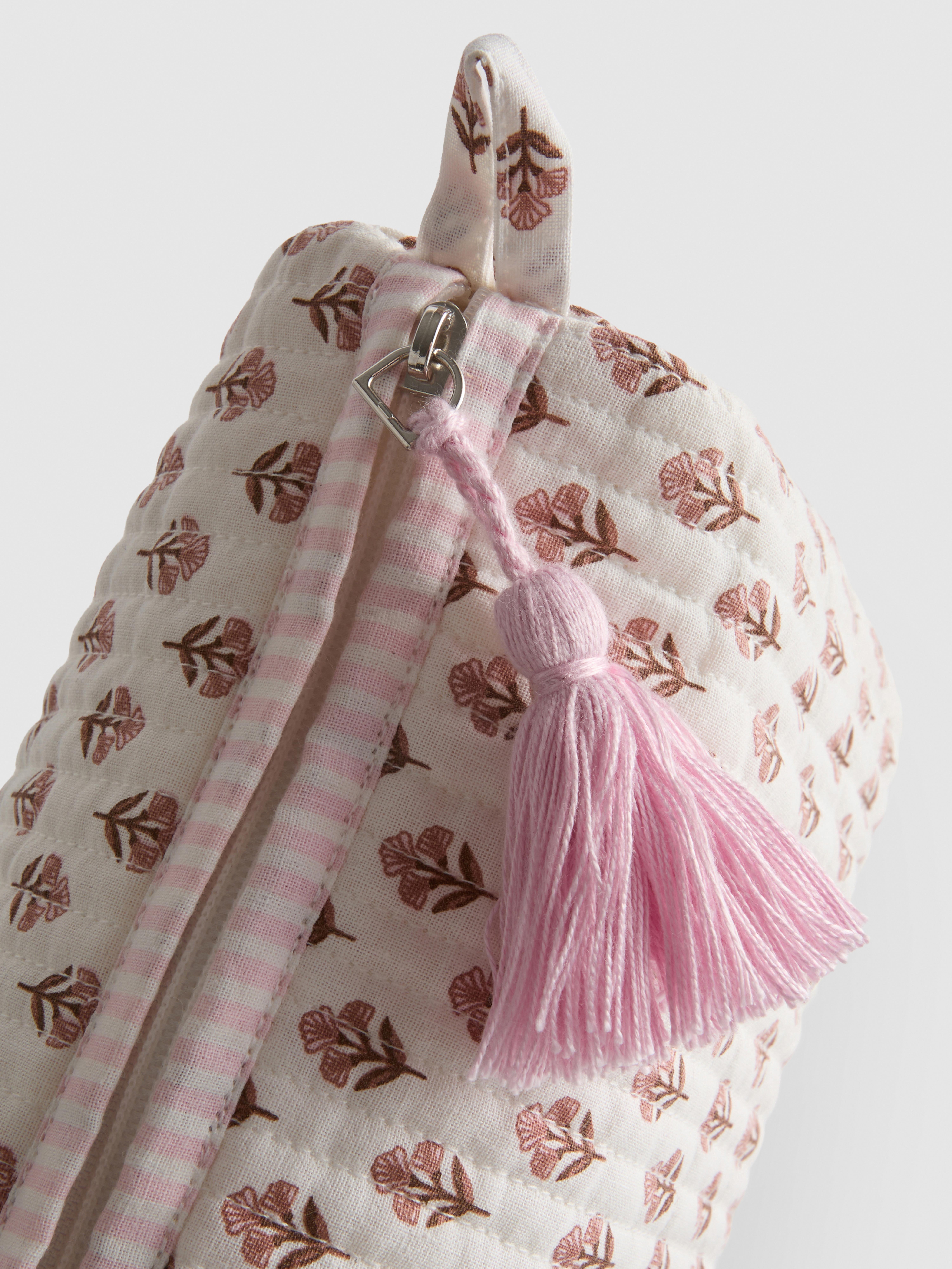 Neceser de lona con flores
