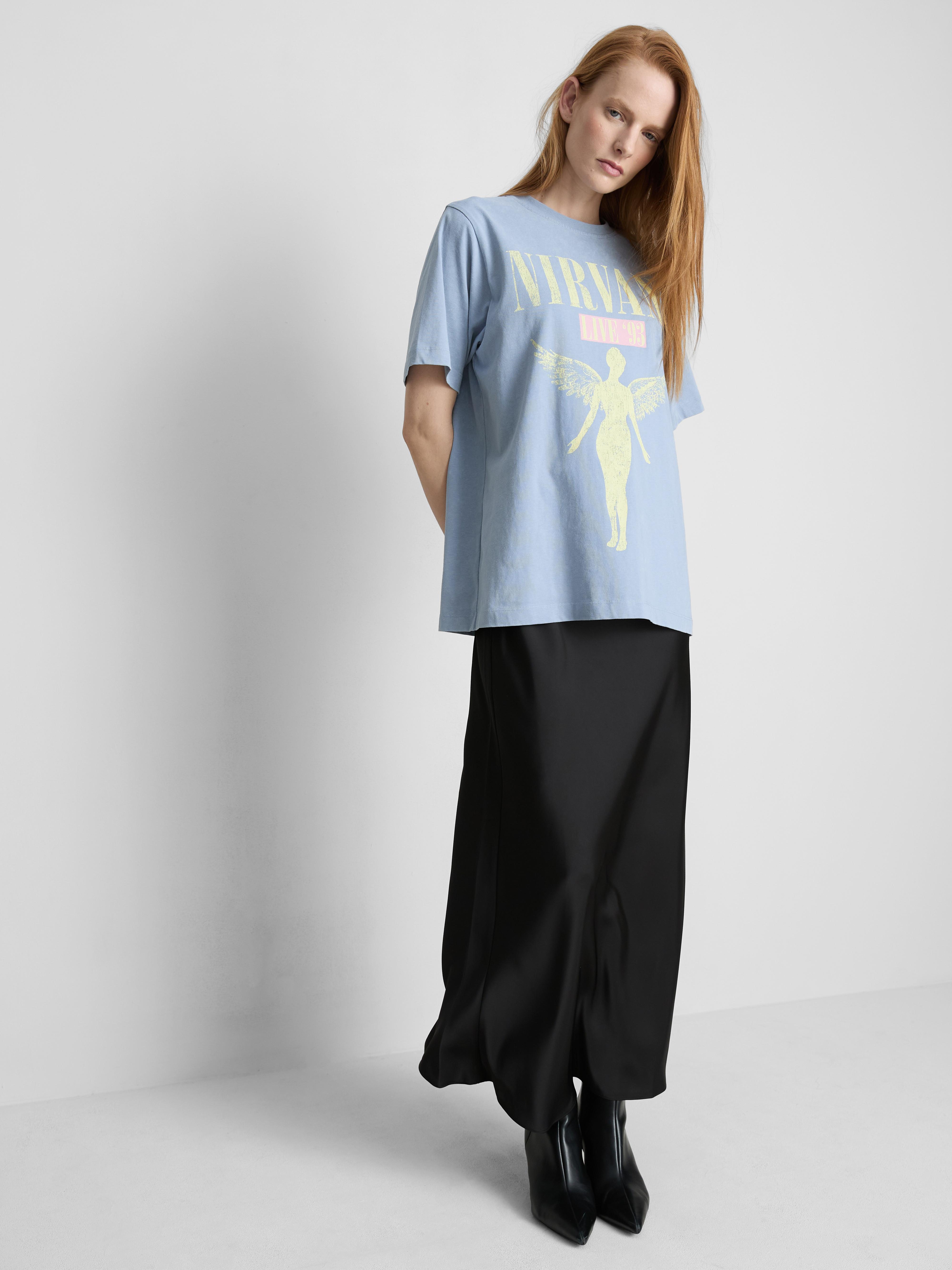 Relaxed muziek-T-shirt met print Nirvana Angel