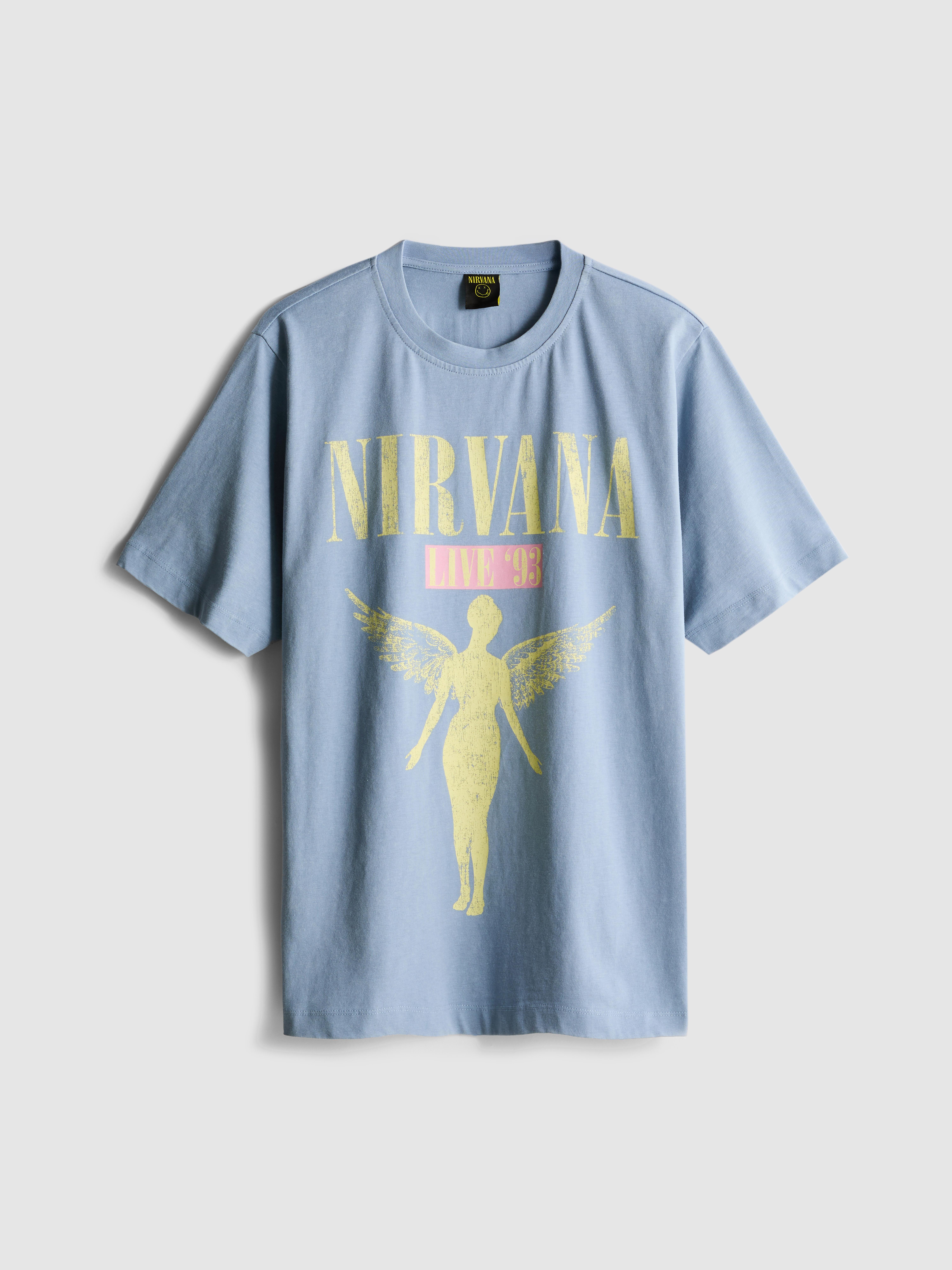 Lässiges Band-T-Shirt mit „Nirvana Engel“-Grafik
