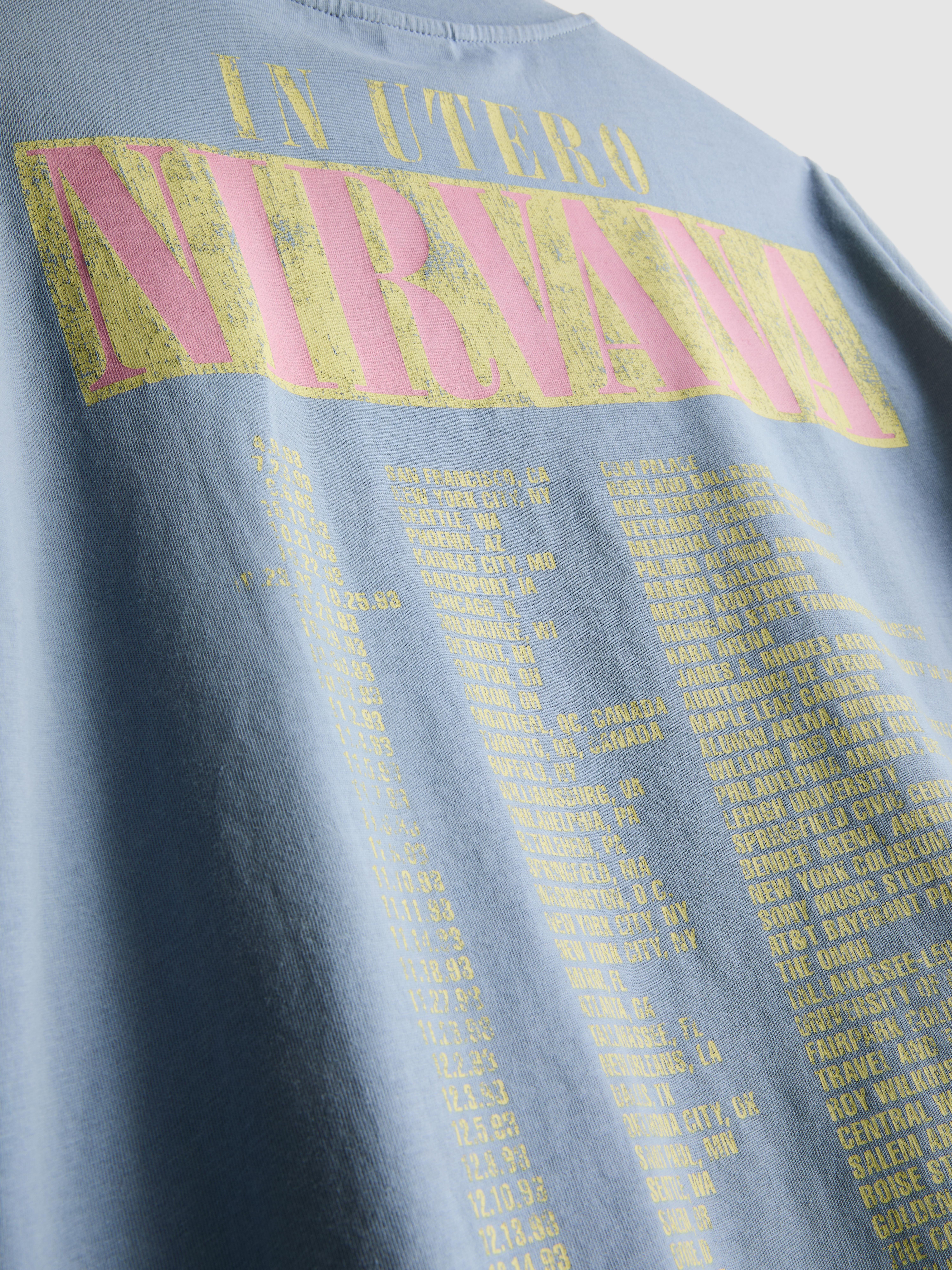 Lässiges Band-T-Shirt mit „Nirvana Engel“-Grafik