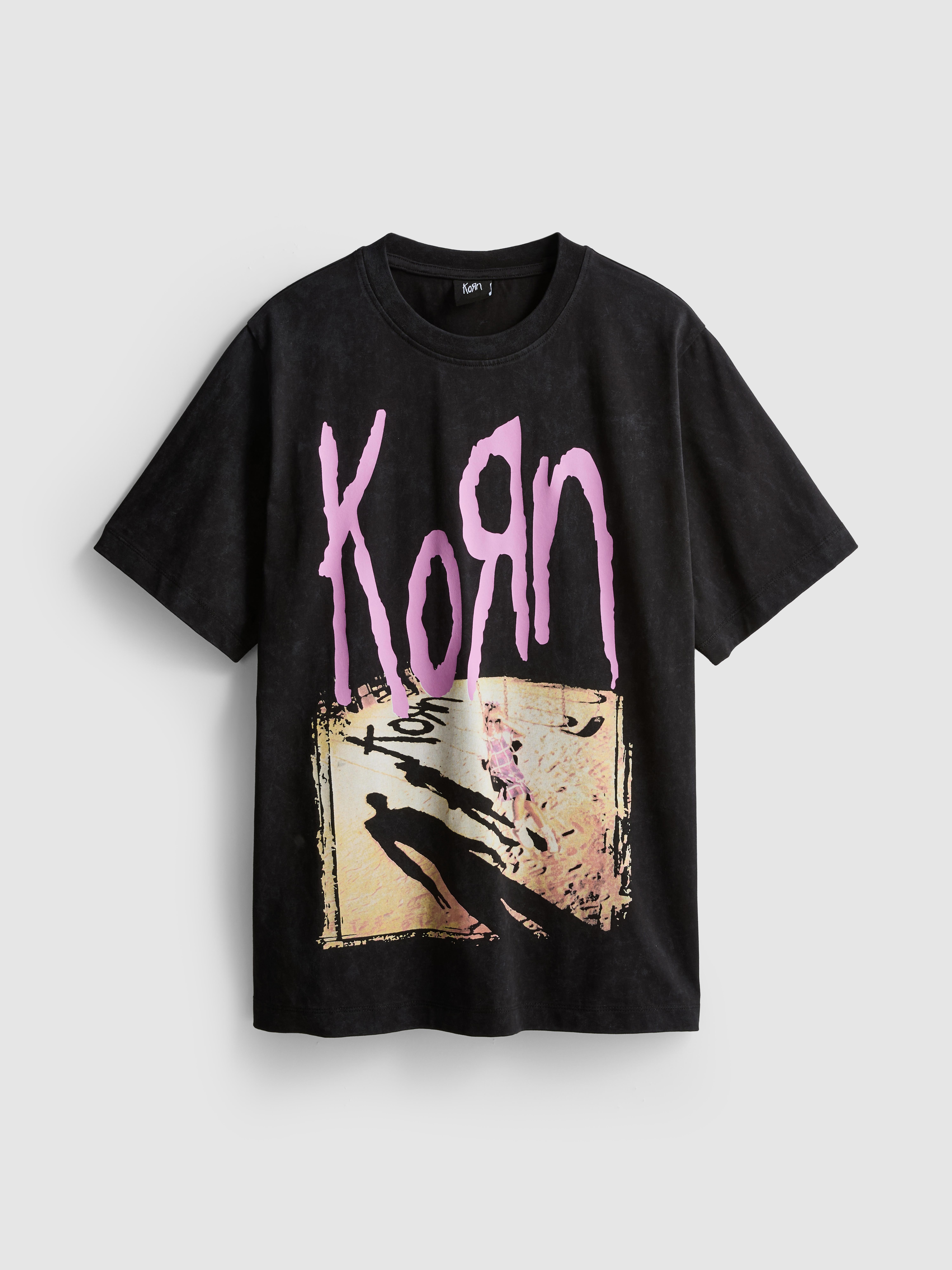 Maglietta in cotone comoda con grafica Korn