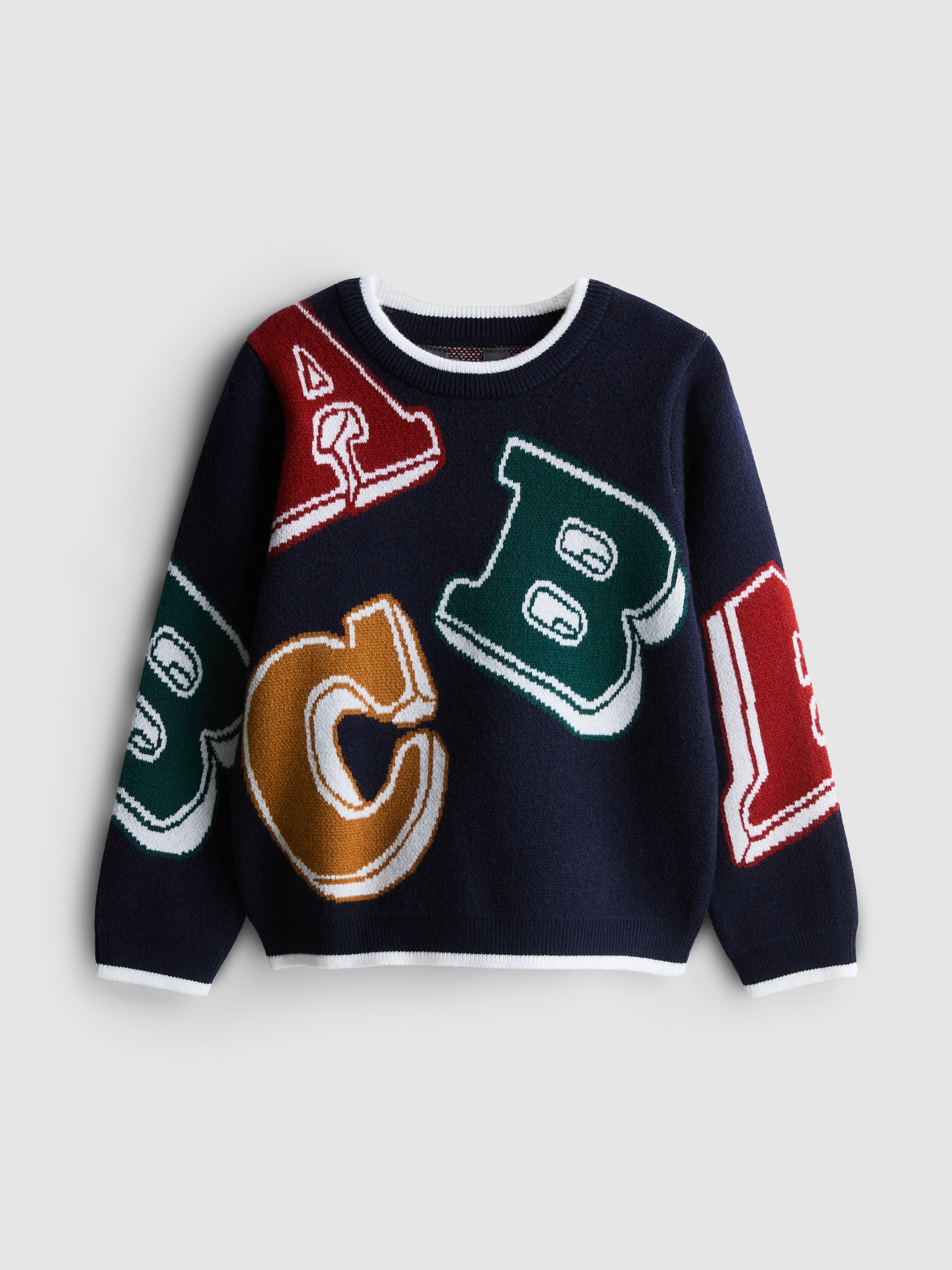 1-9yrs | Letter Graphic Sweater