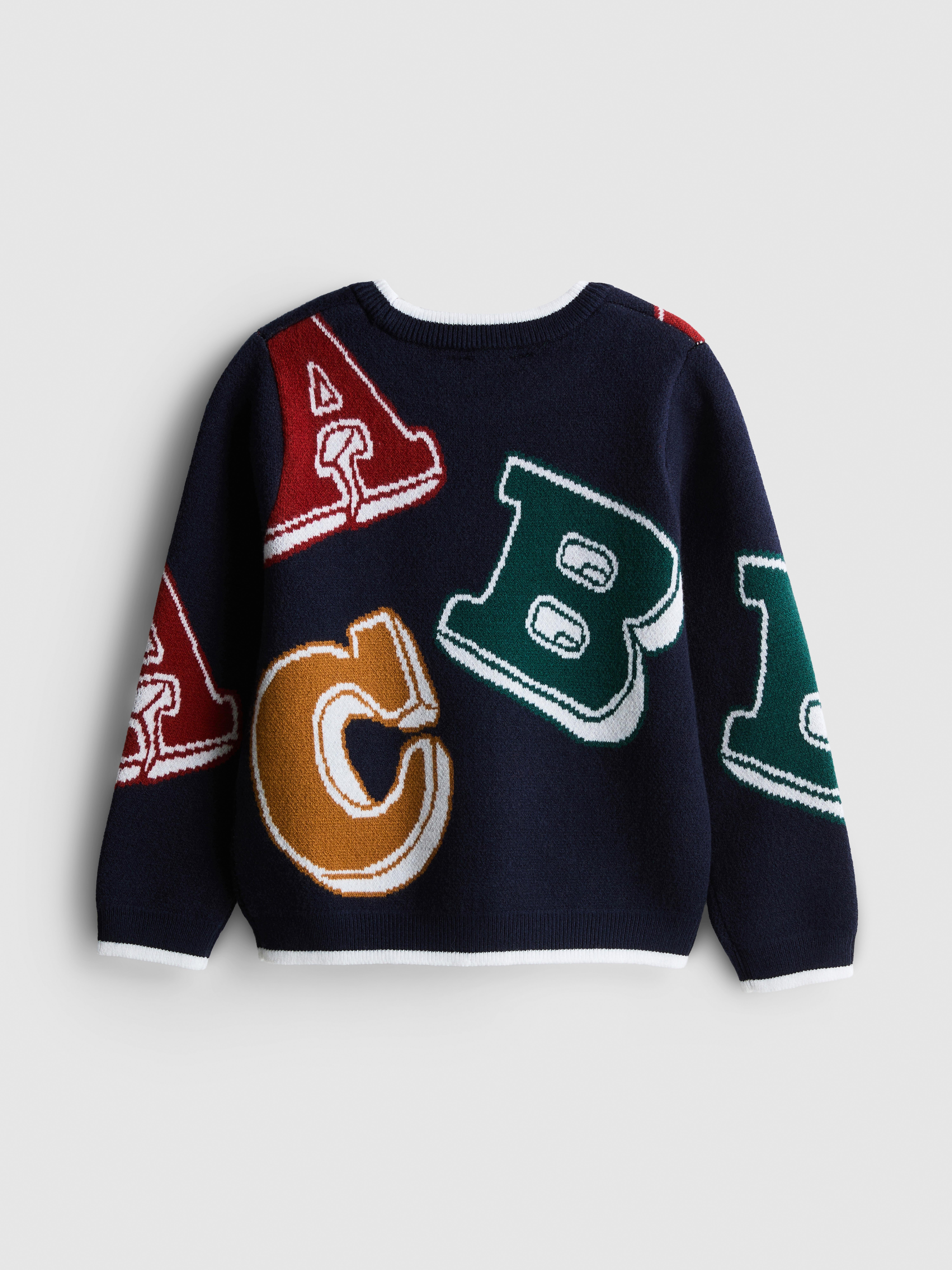 1-9yrs | Letter Graphic Sweater