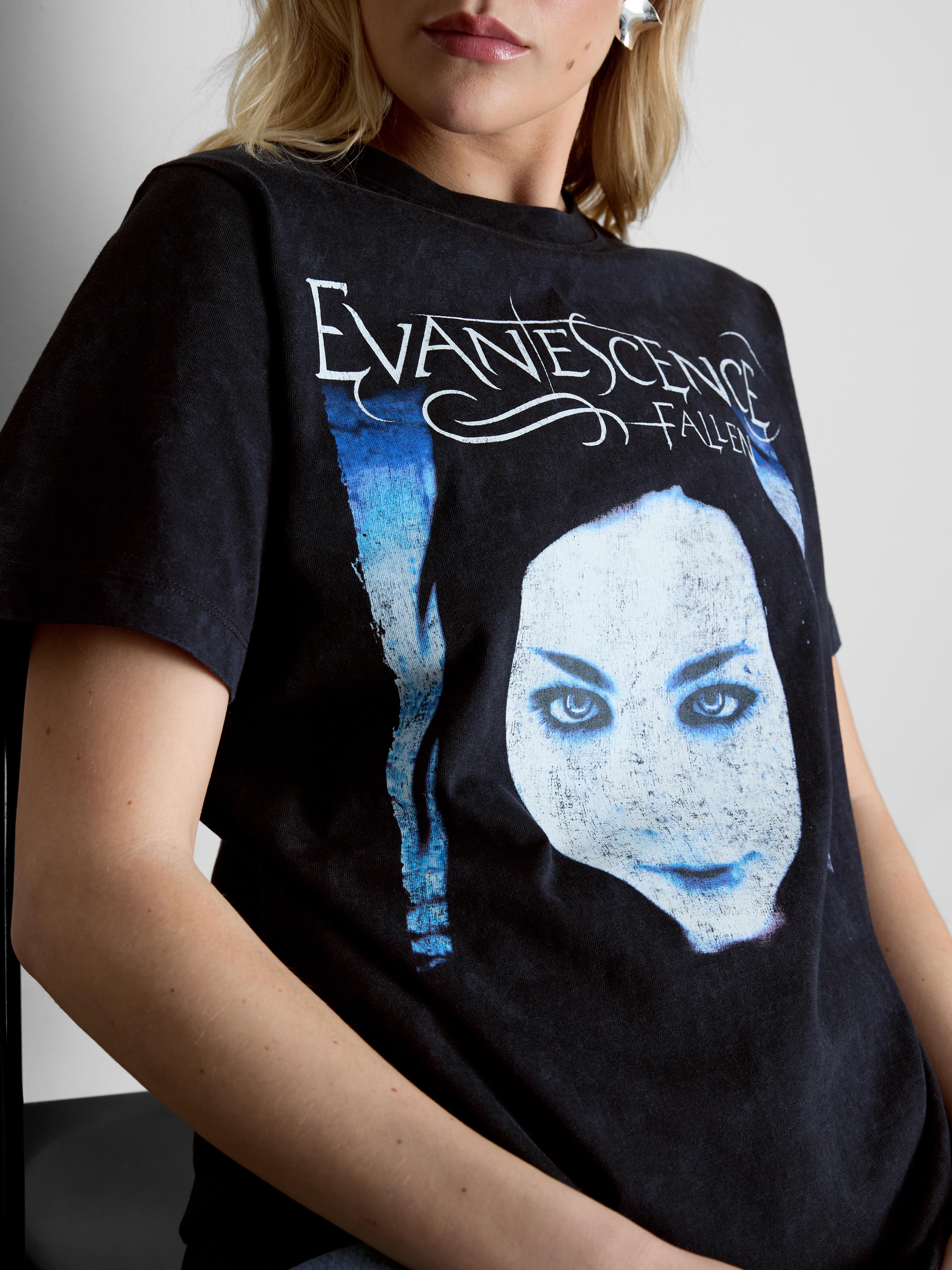 Evanescence Maglietta Uomo Fallen, Colore Nero, Vestibilità Regular, Ufficiale