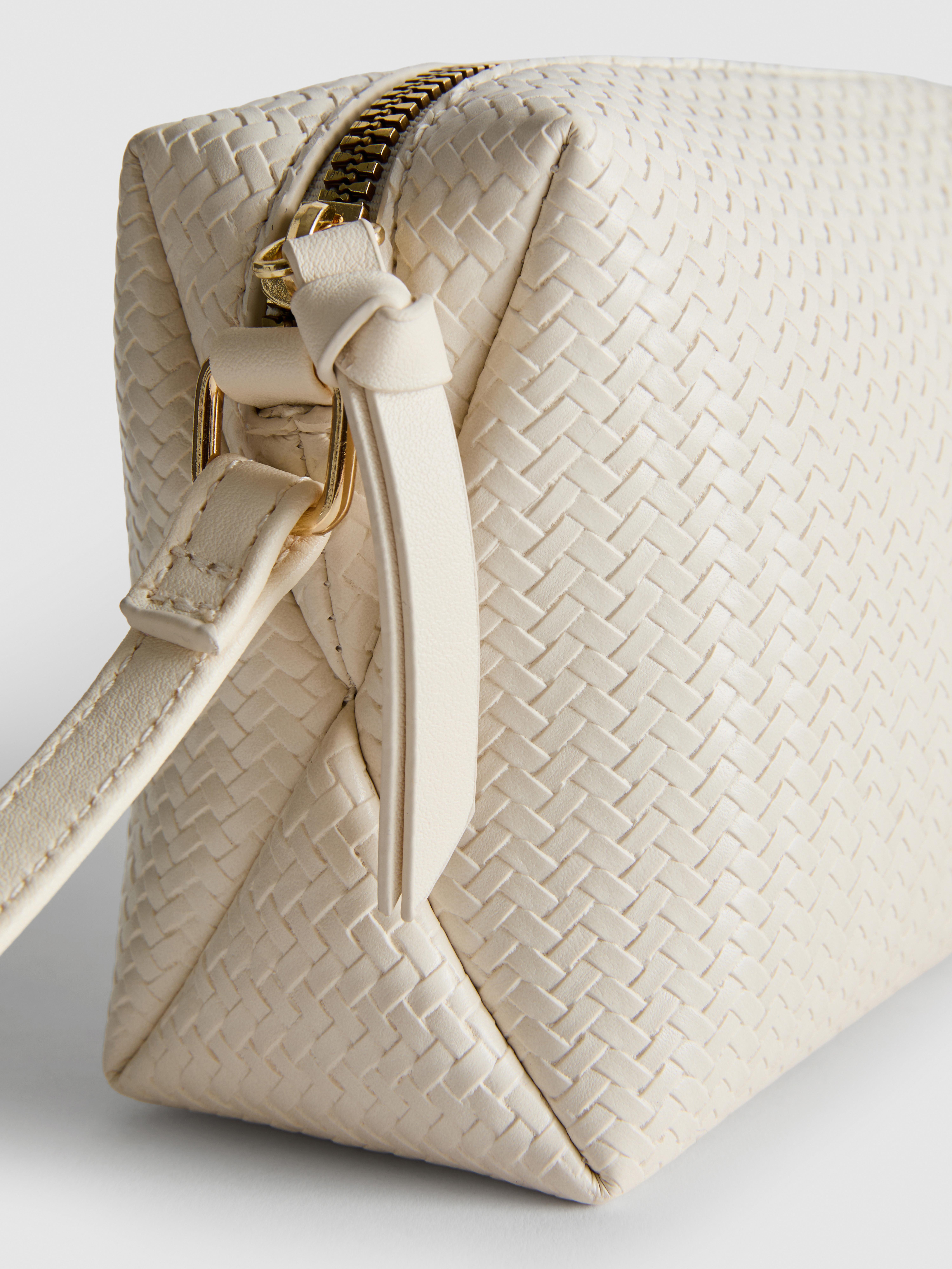 Woven-Effect Crossbody Bag