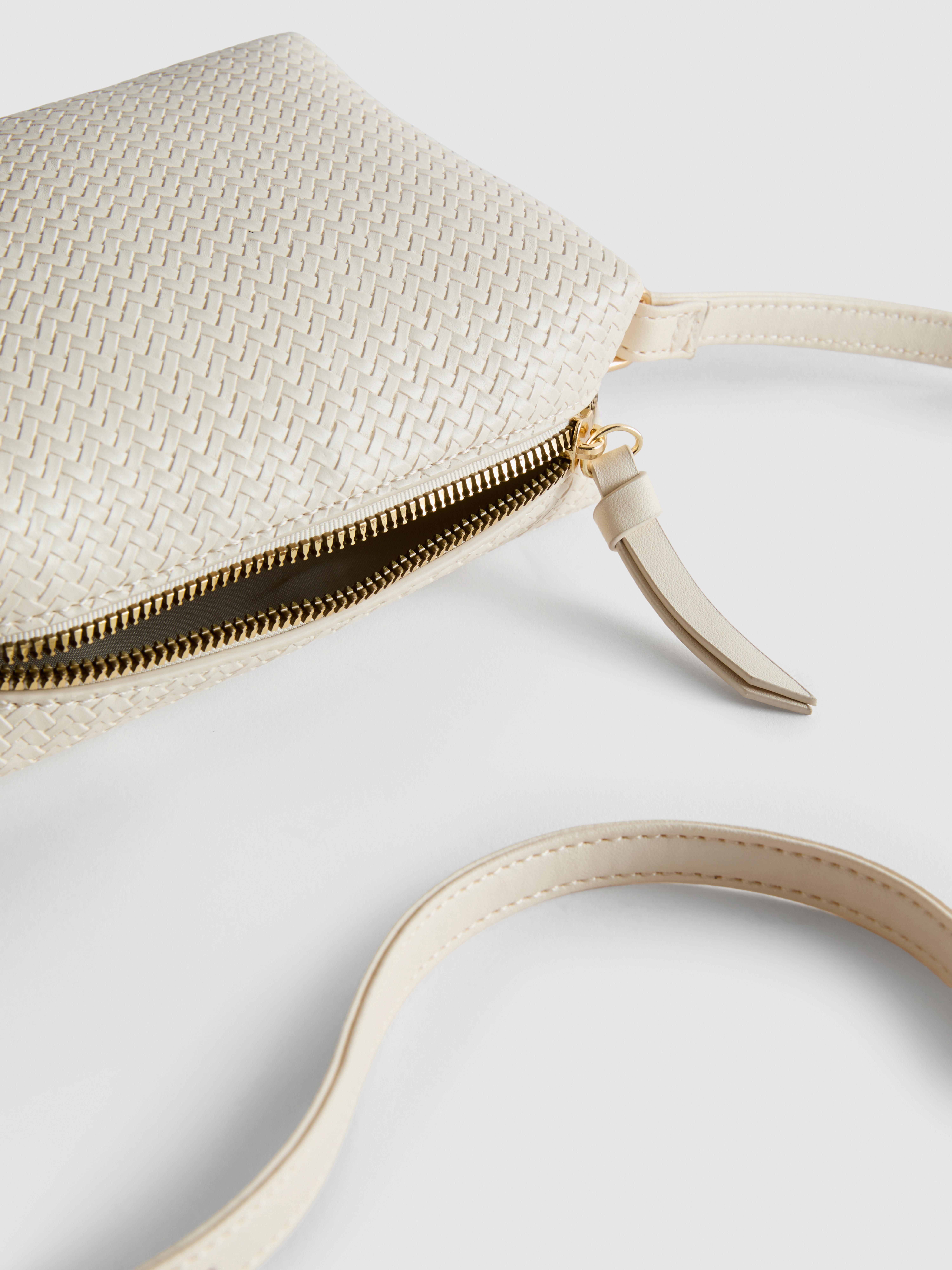 Woven-Effect Crossbody Bag