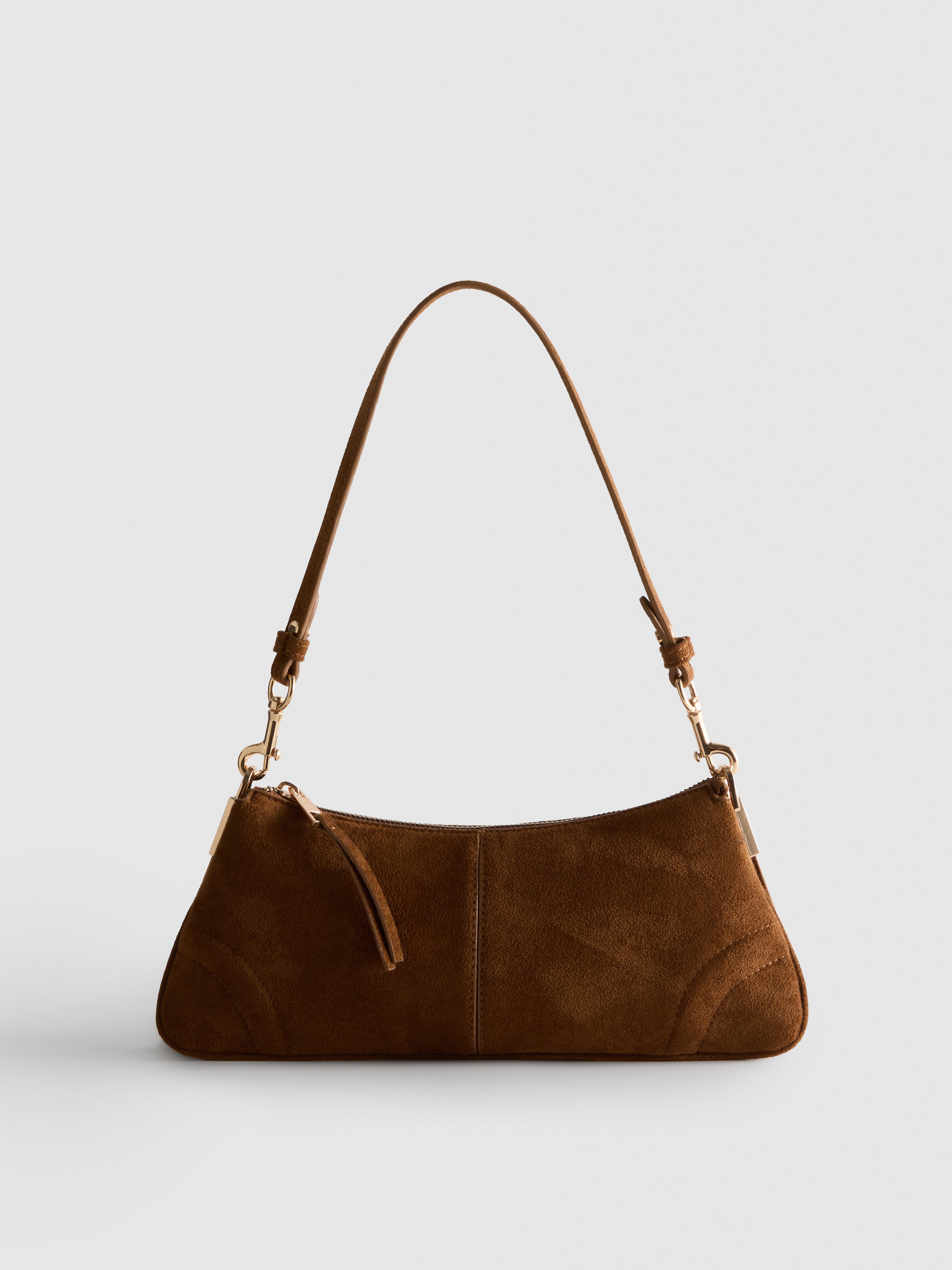 Faux Suede Shoulder Bag