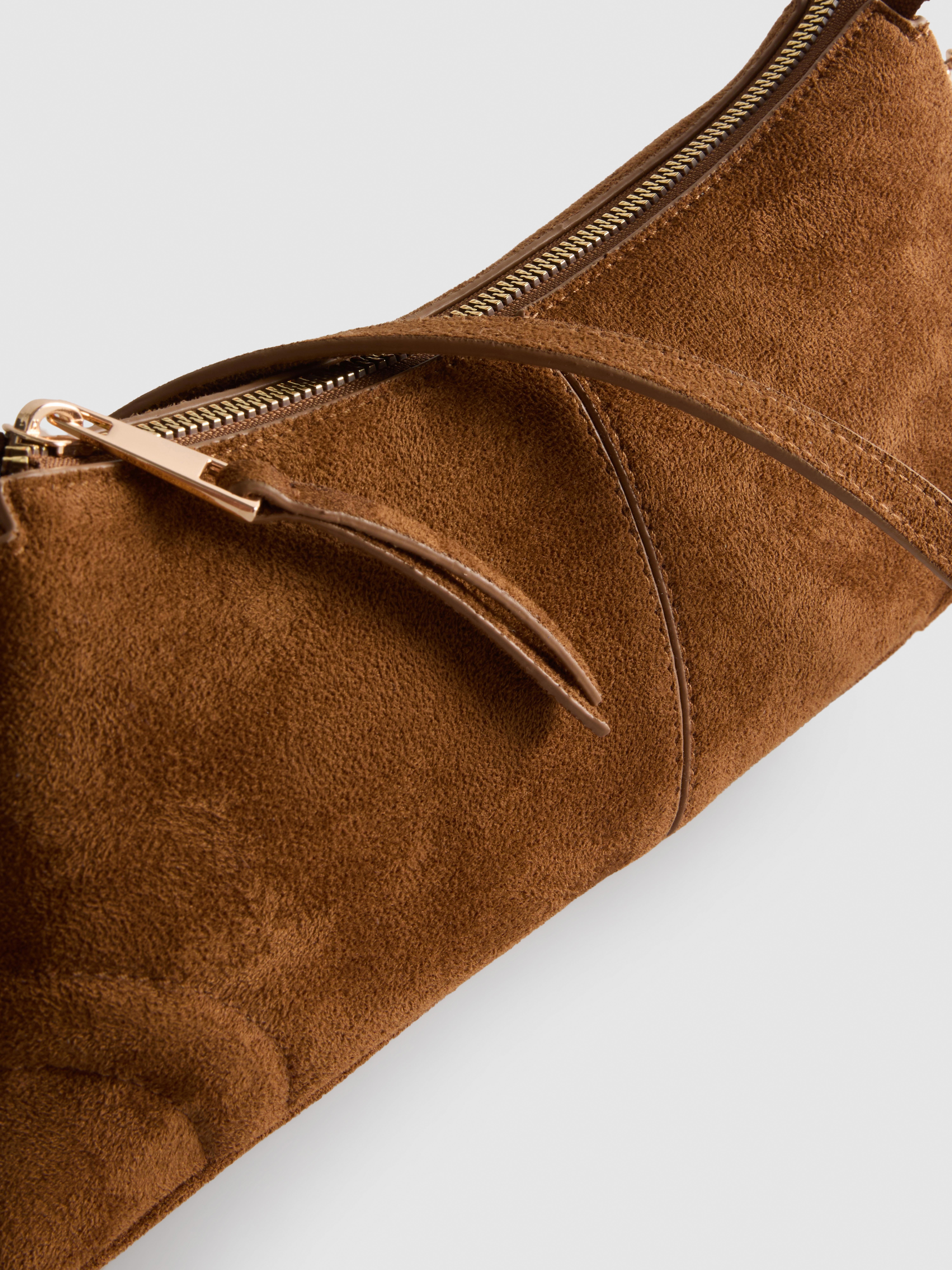 Faux Suede Shoulder Bag