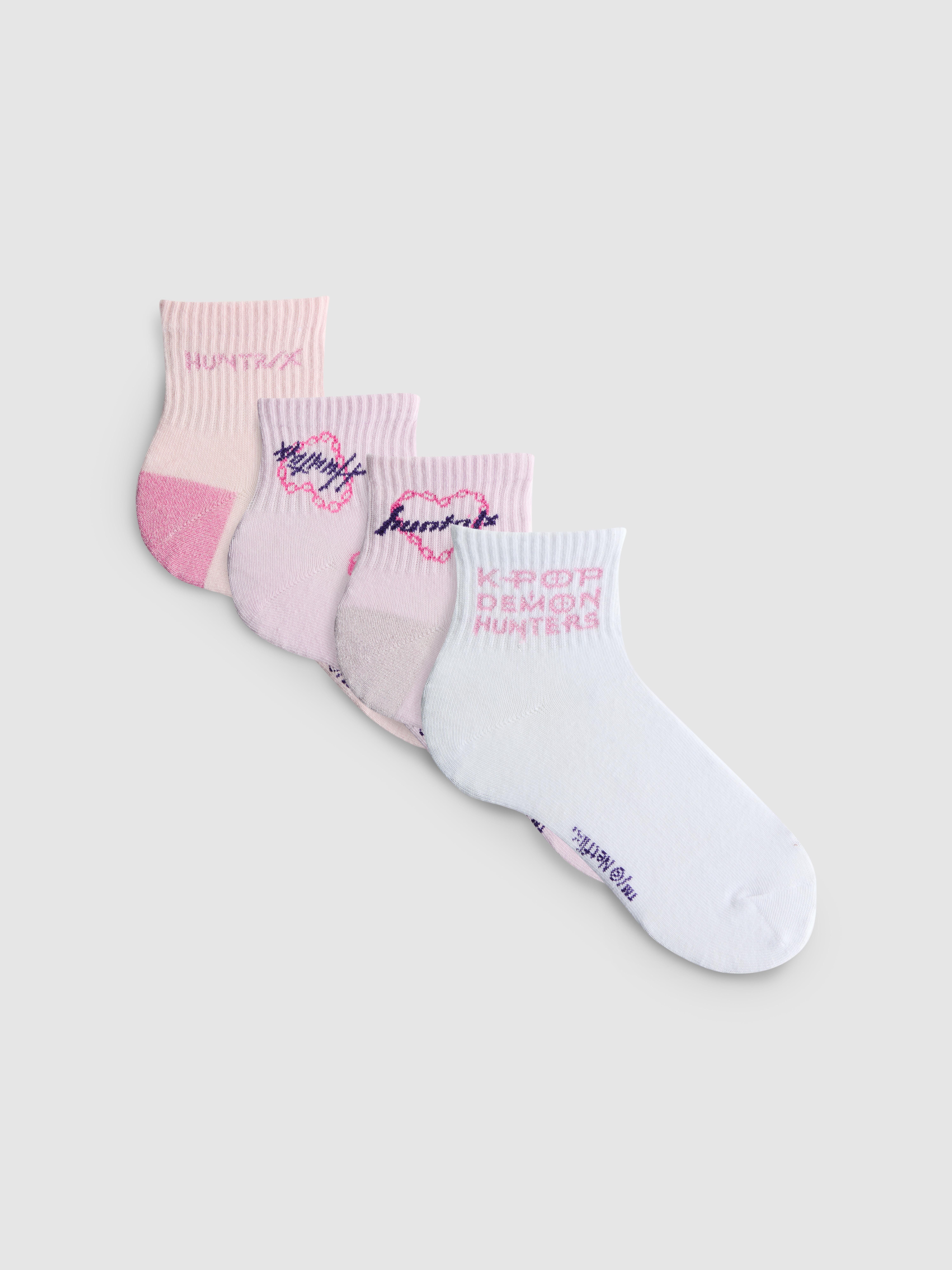 4pk KPop Demon Hunters Quarter Socks