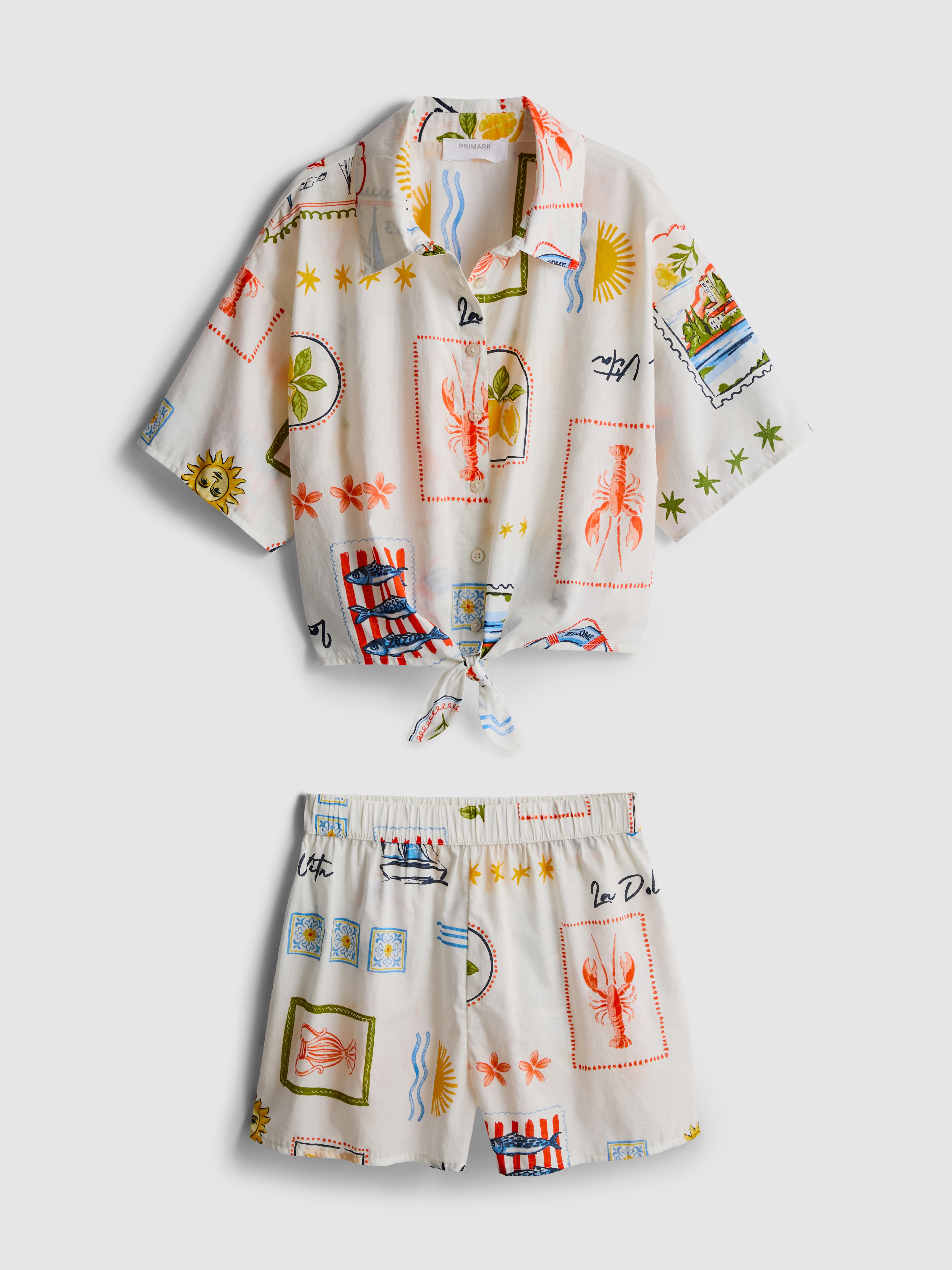 7-15yrs | Tie Detail Shirt and Shorts Set