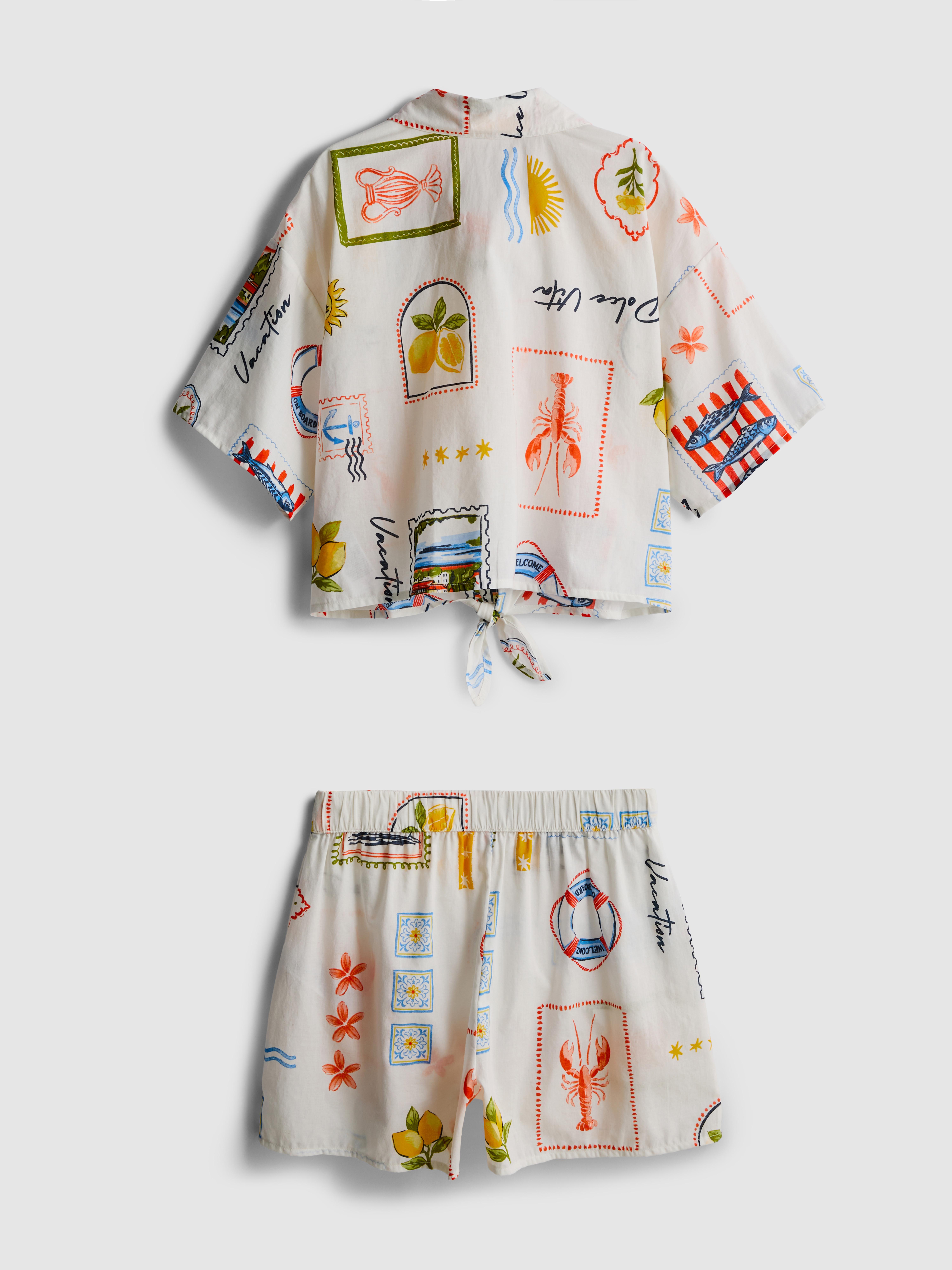 7-15yrs | Tie Detail Shirt and Shorts Set