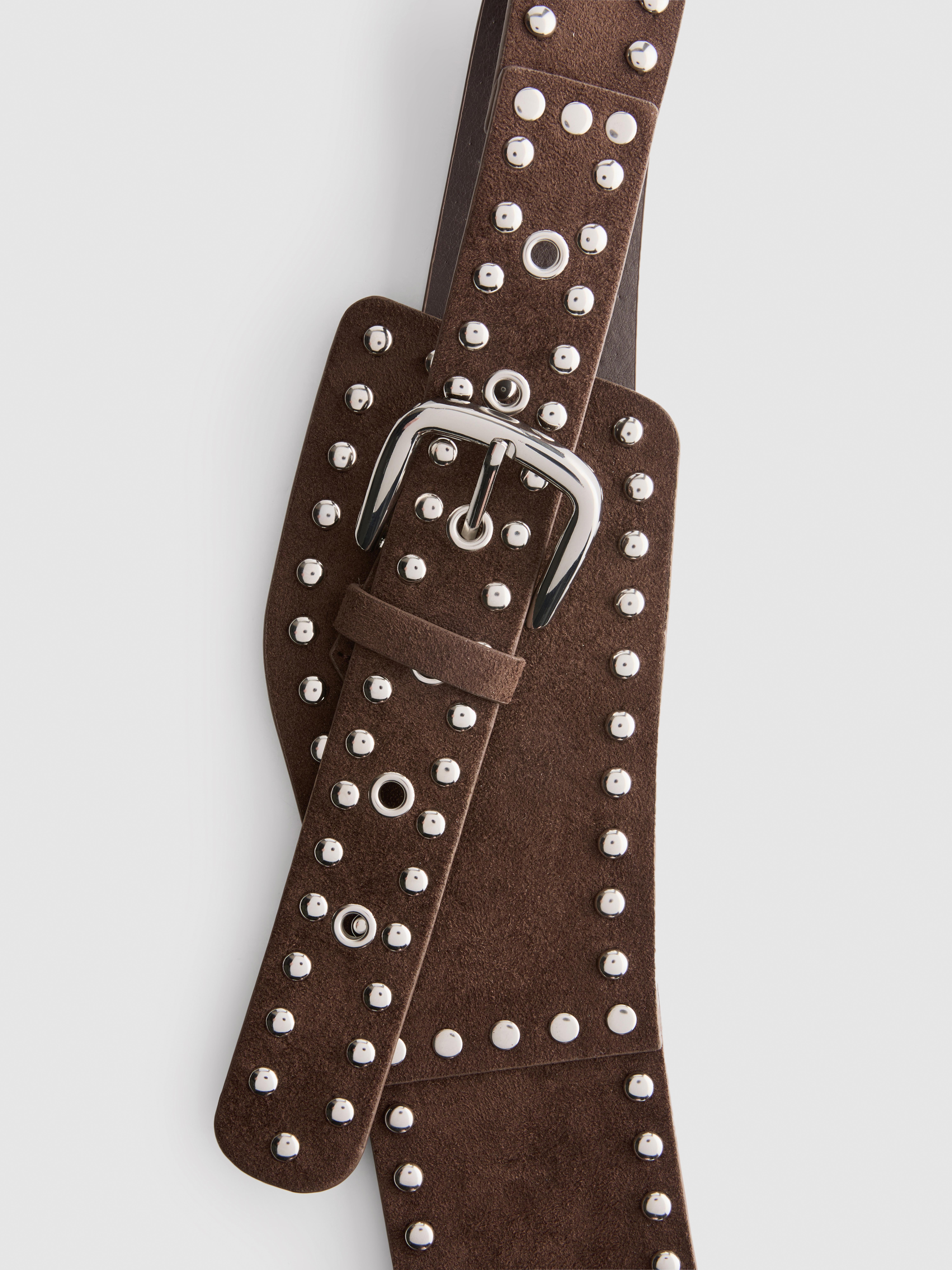 Asymmetric Stud Maxi Belt