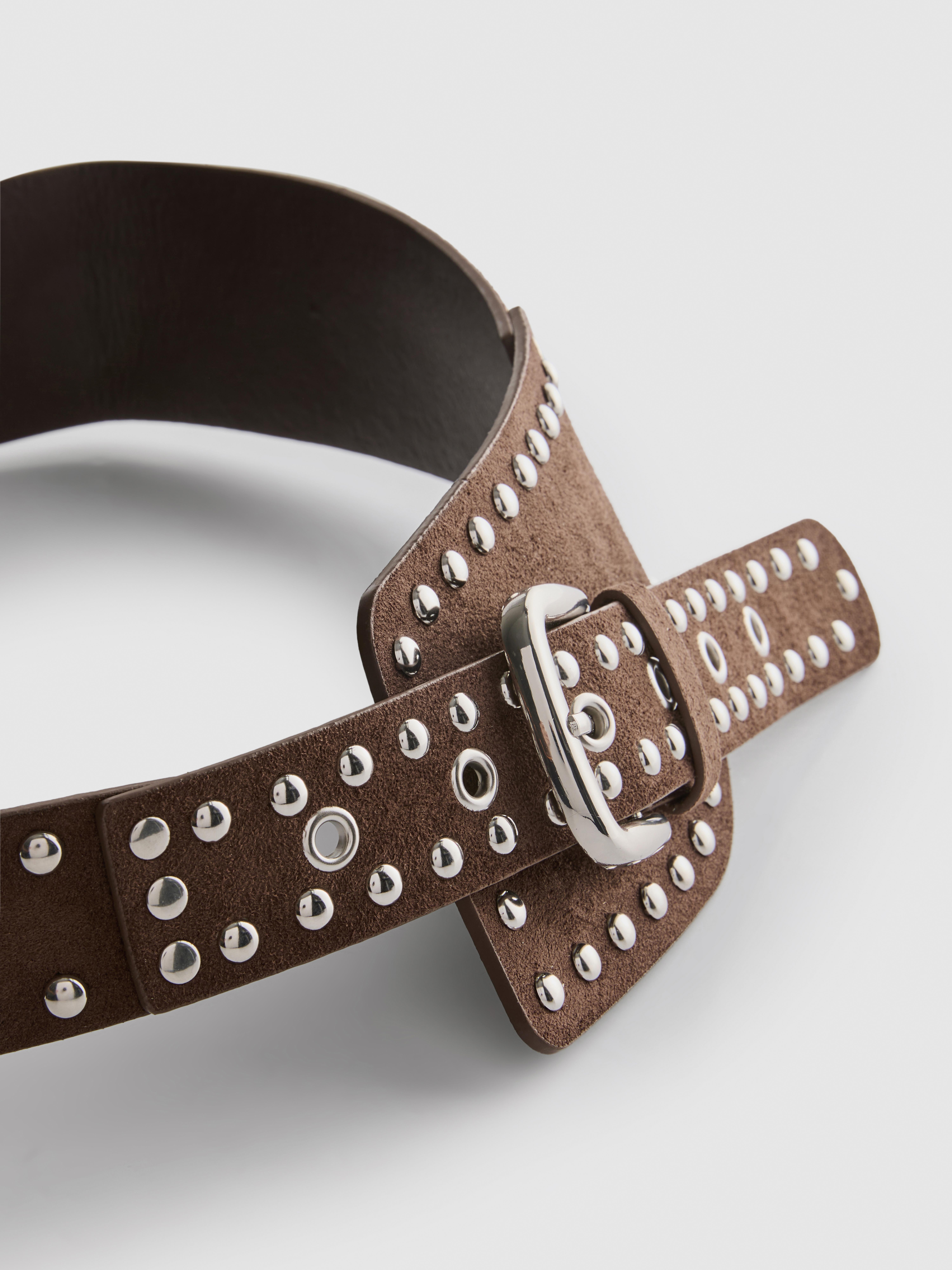 Asymmetric Stud Maxi Belt