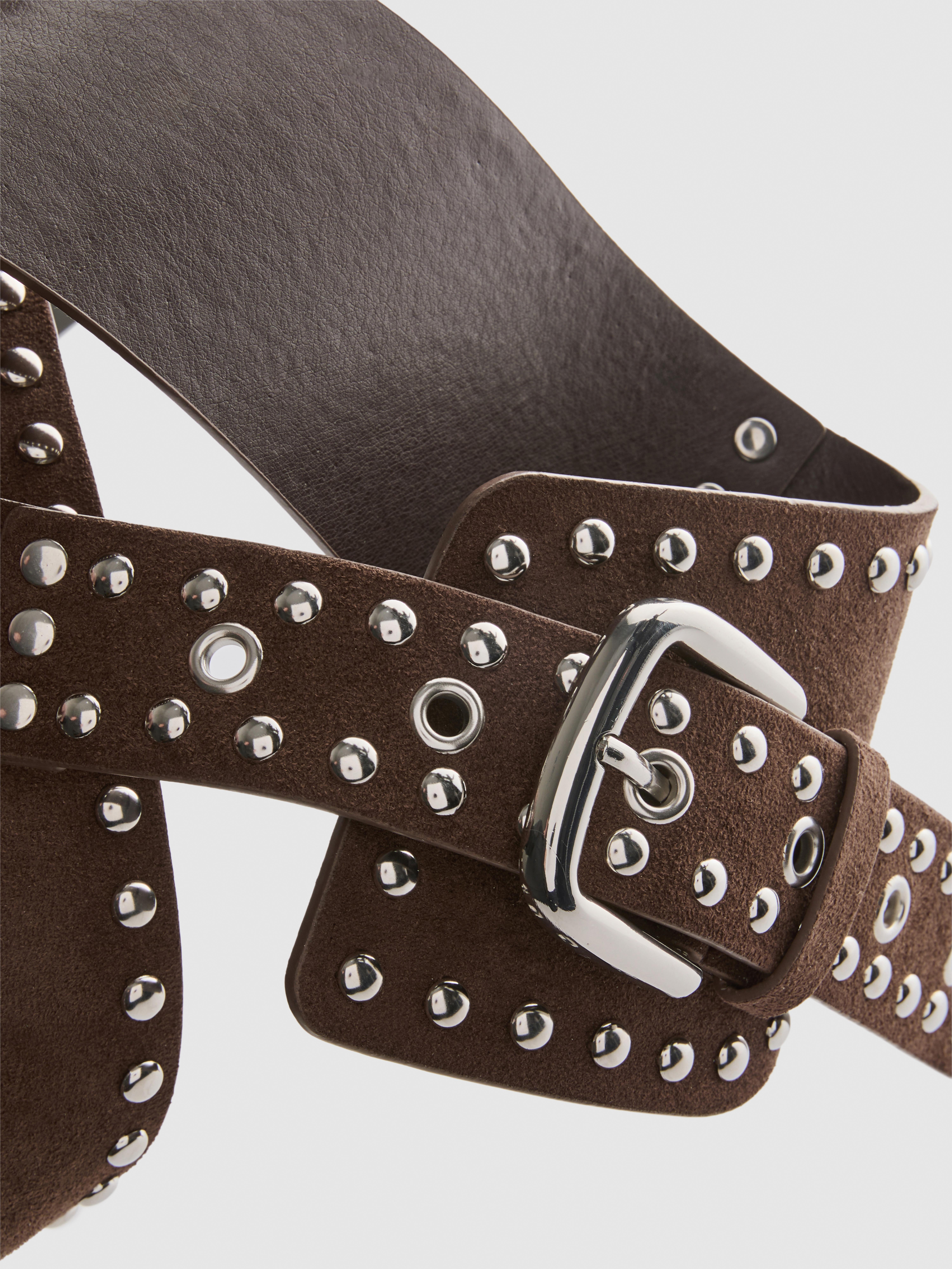 Asymmetric Stud Maxi Belt