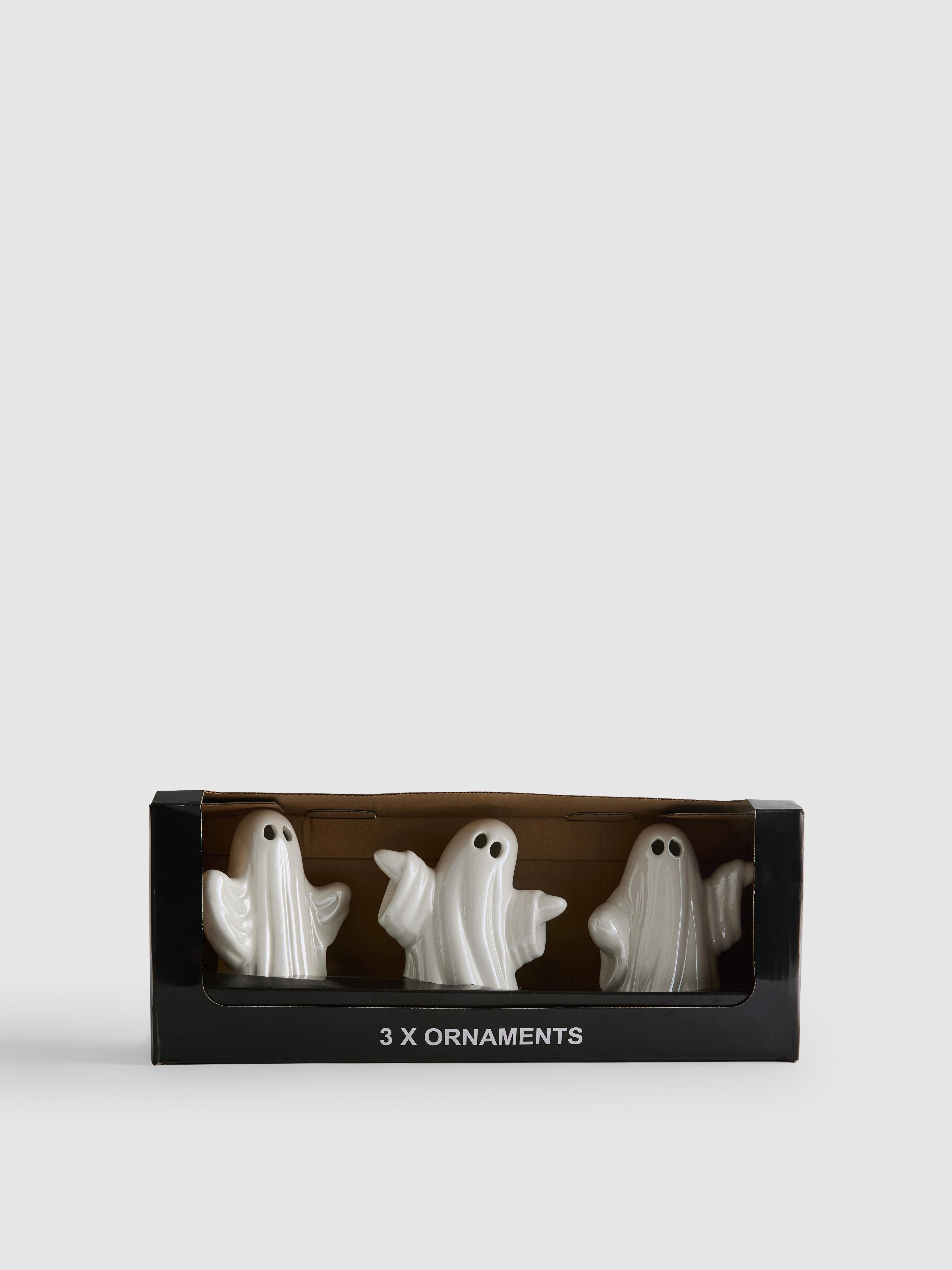 White 3pk Ghost Ornaments | Primark