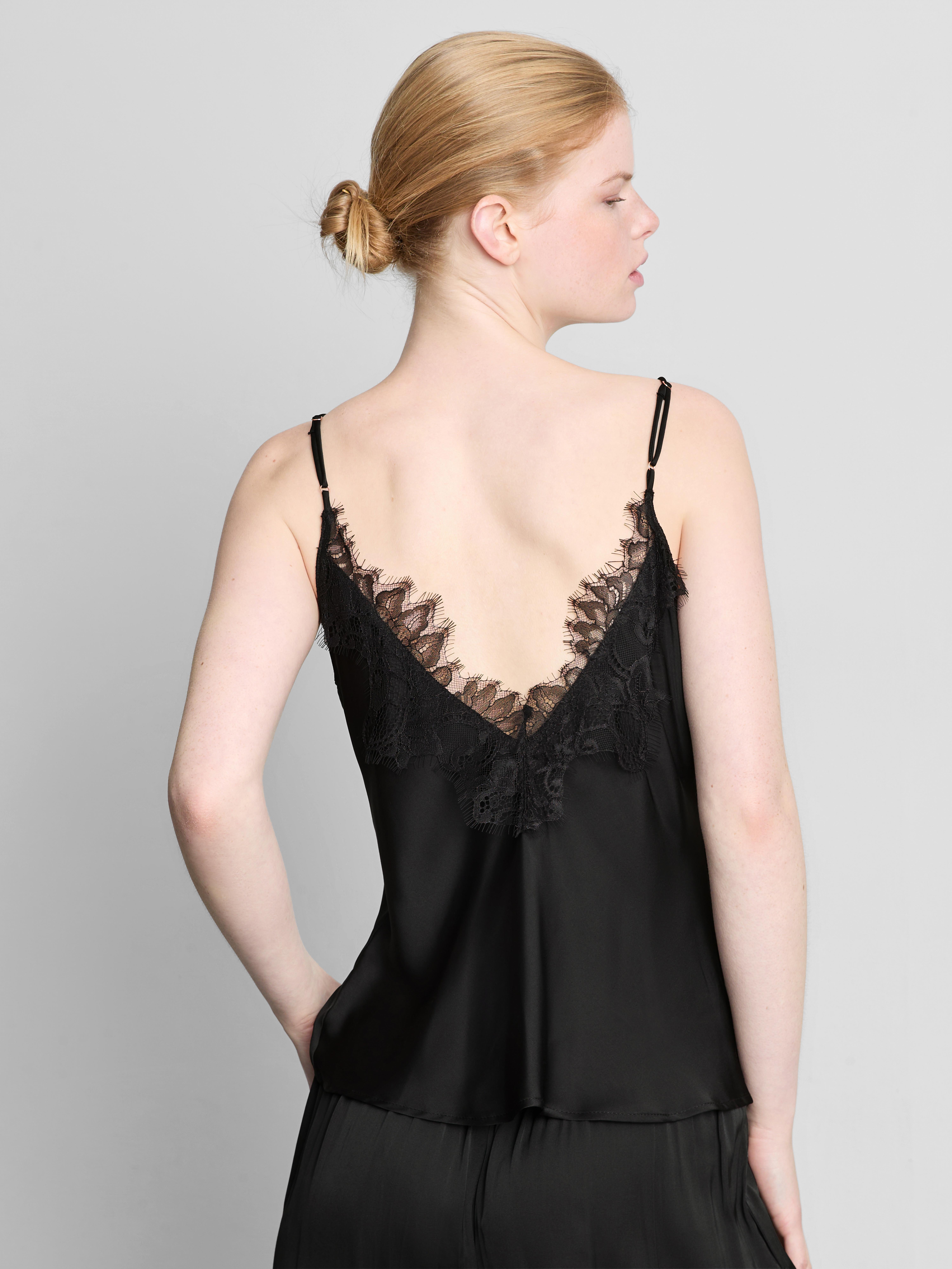 The Edit Satin Lace Cami Pajama Top