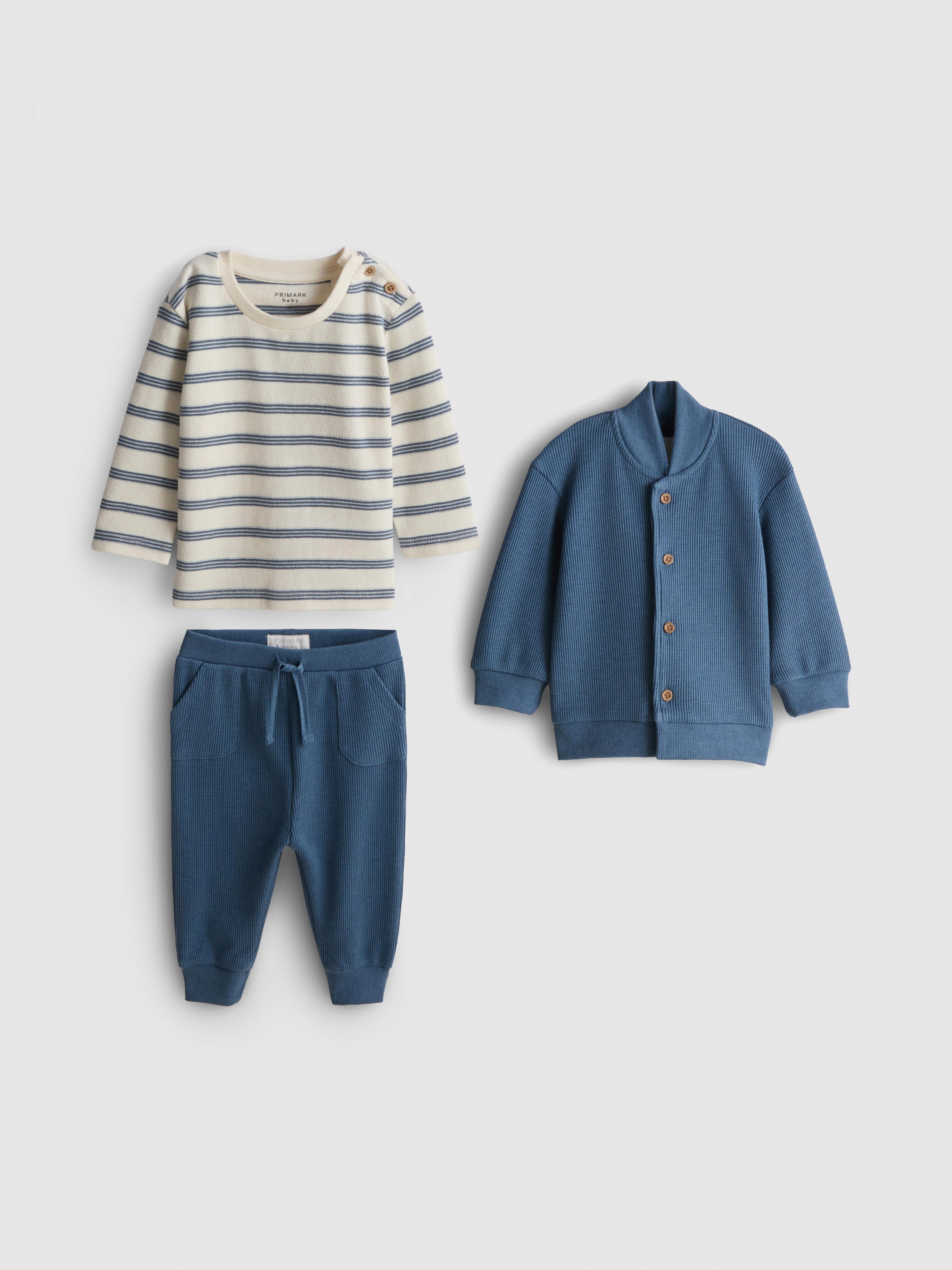0-18mths | Cotton-Rich T-Shirt, Joggers, and Jacket Newborn Set