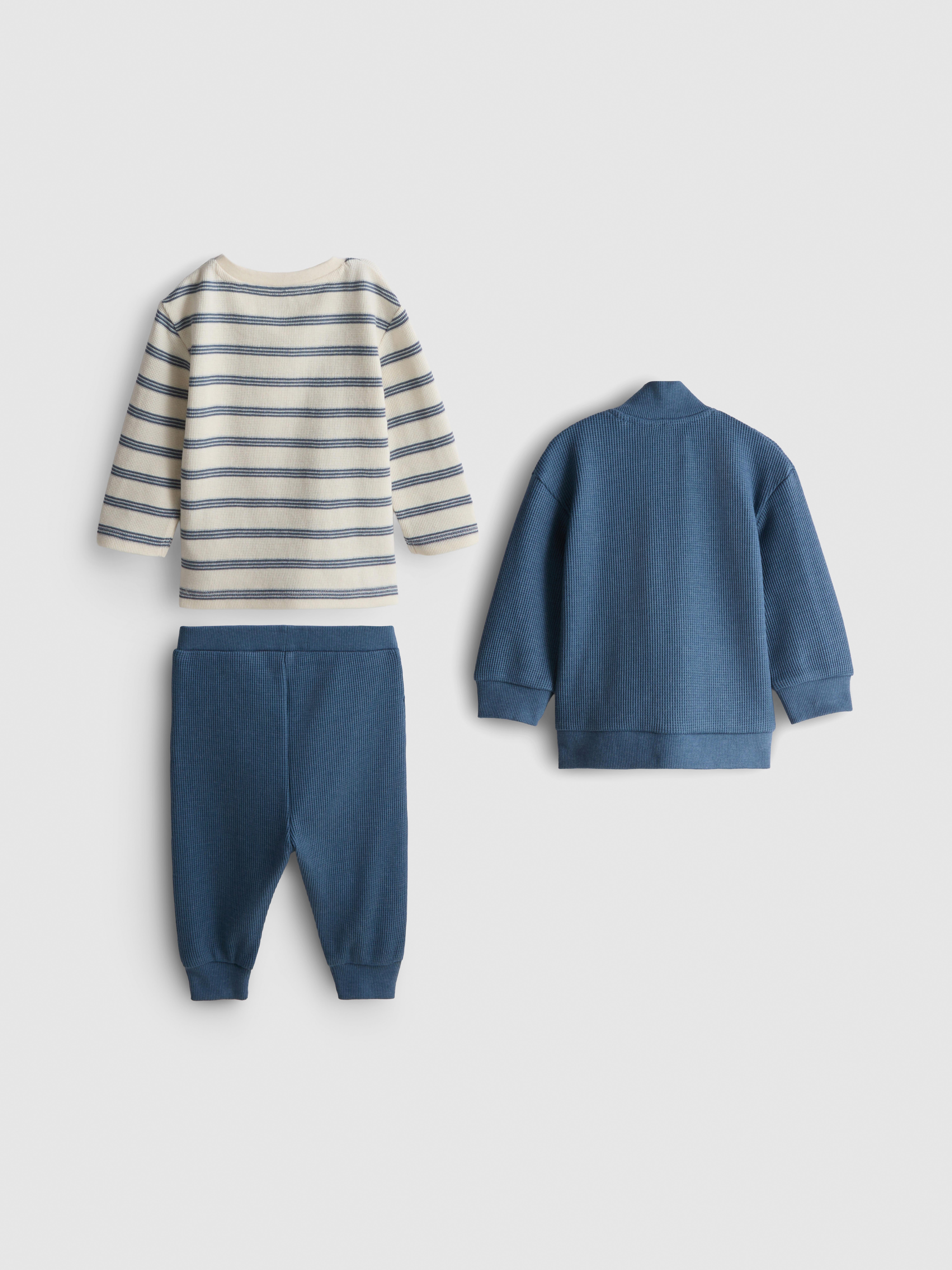 0-18mths | Cotton-Rich T-Shirt, Joggers, and Jacket Newborn Set