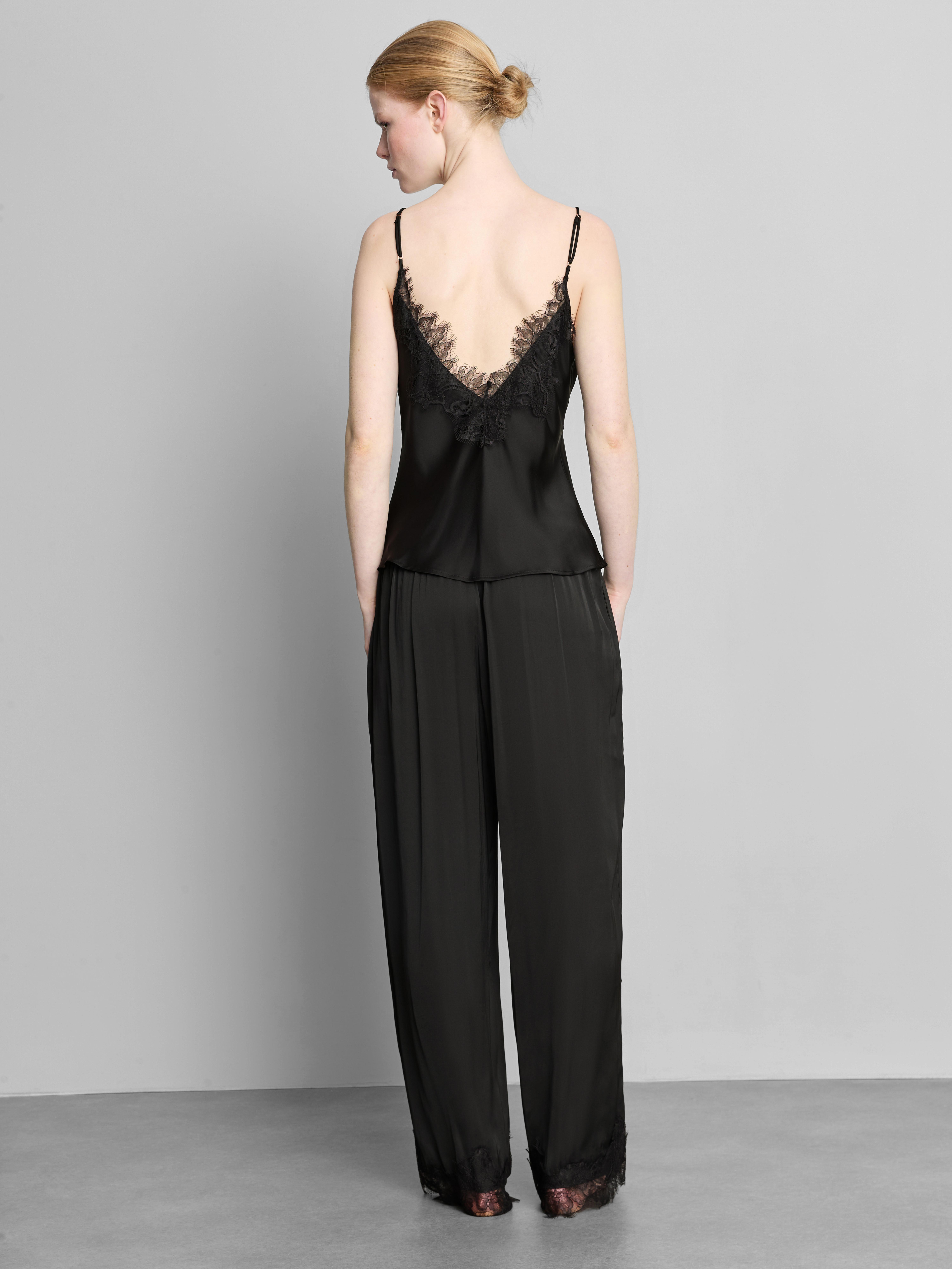 Lace Trim Pajama Bottoms