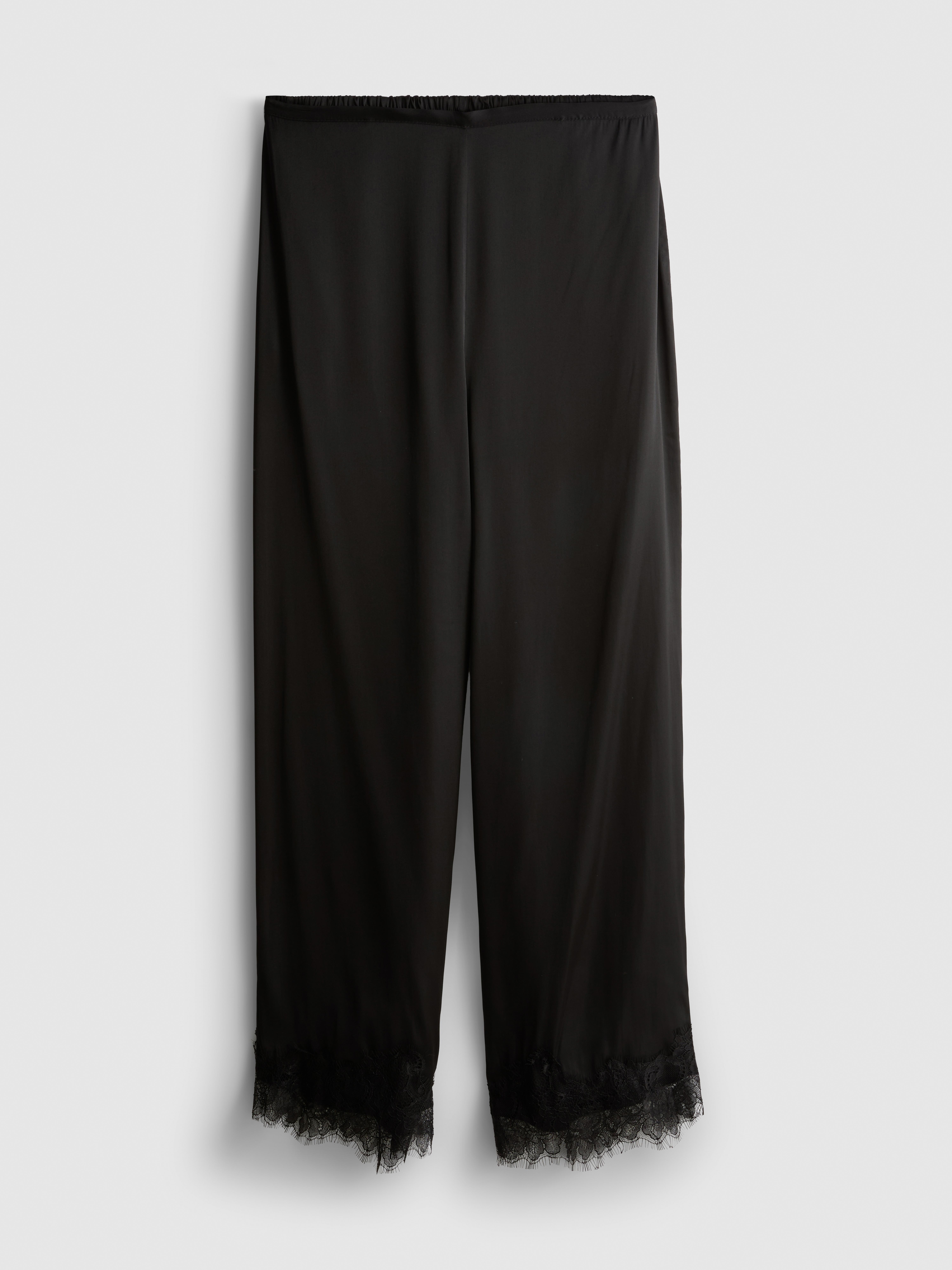 Lace Trim Pajama Bottoms