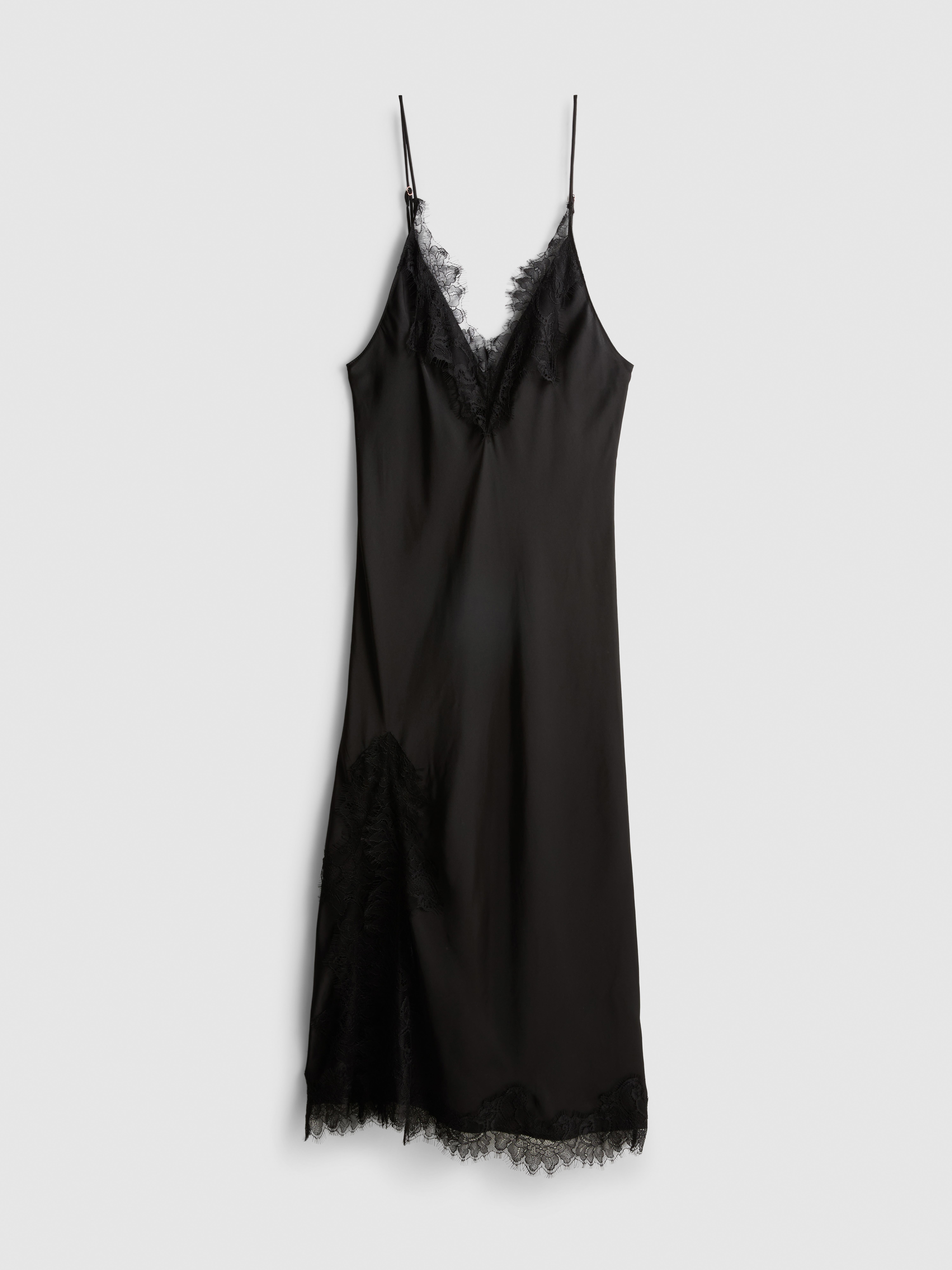 The Edit | Satin Lace Midi Slip Dress