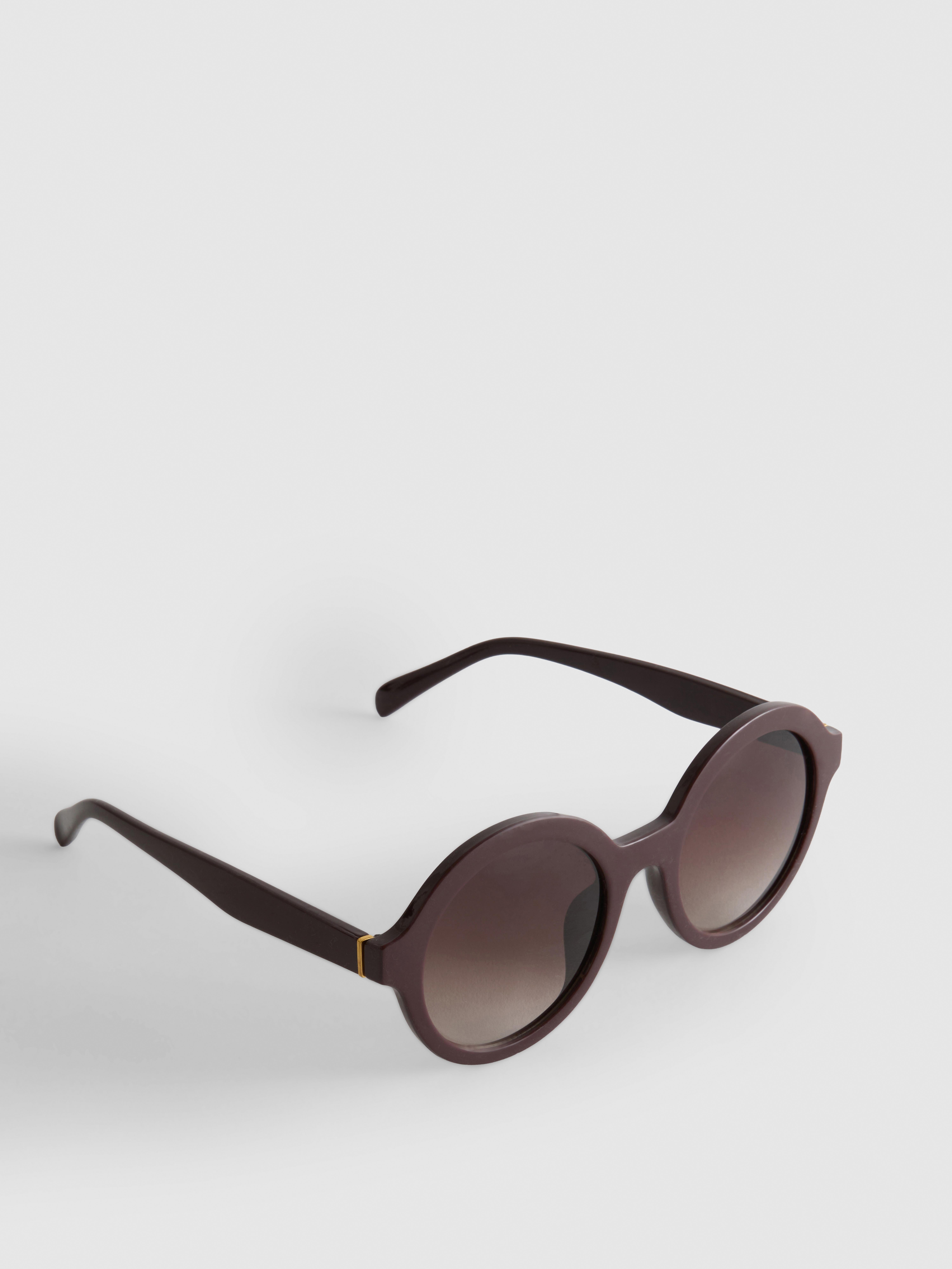 Round Tinted Sunglasses Brown