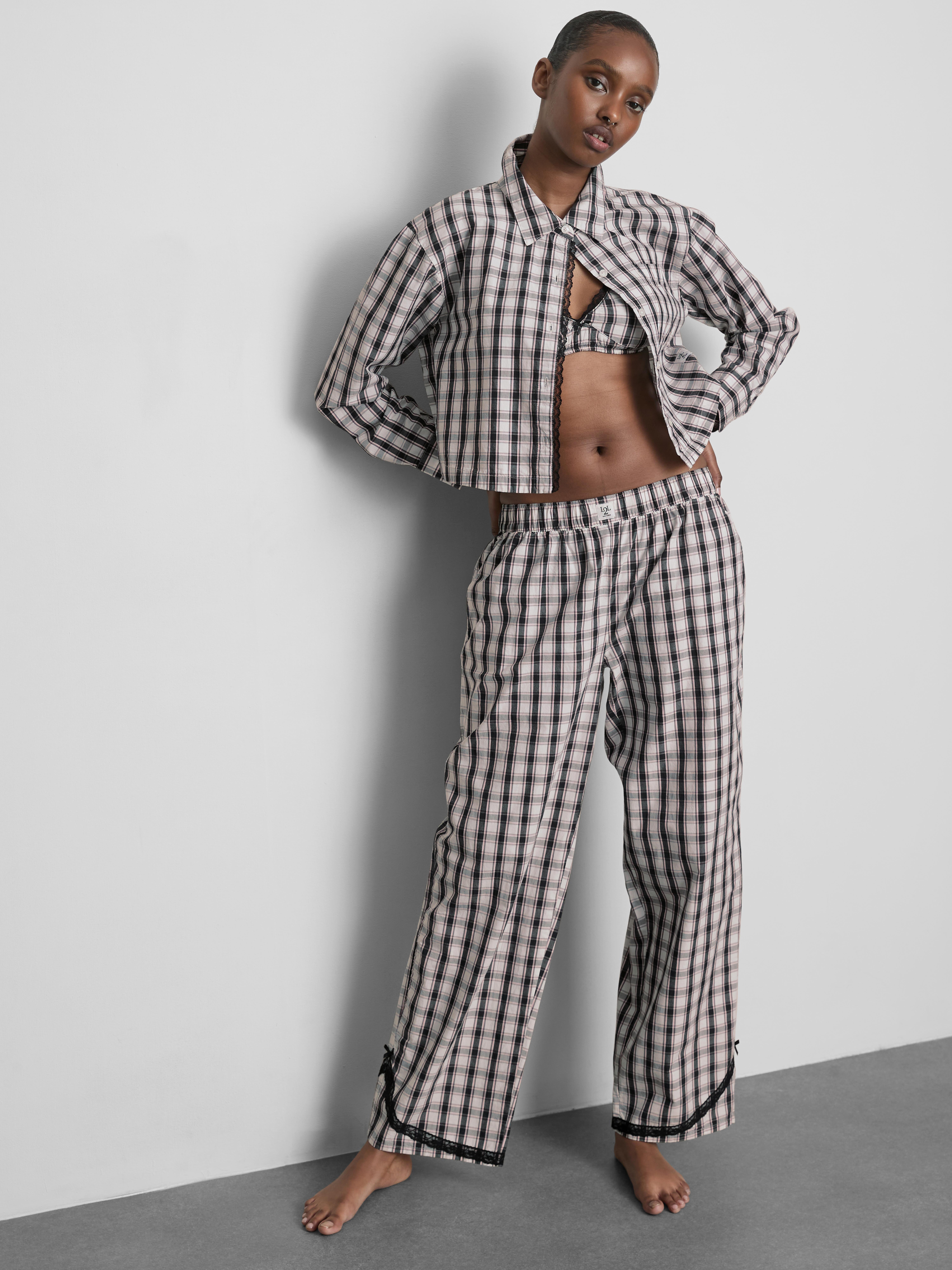 Camisa pijama xadrez algodão Love To Lounge