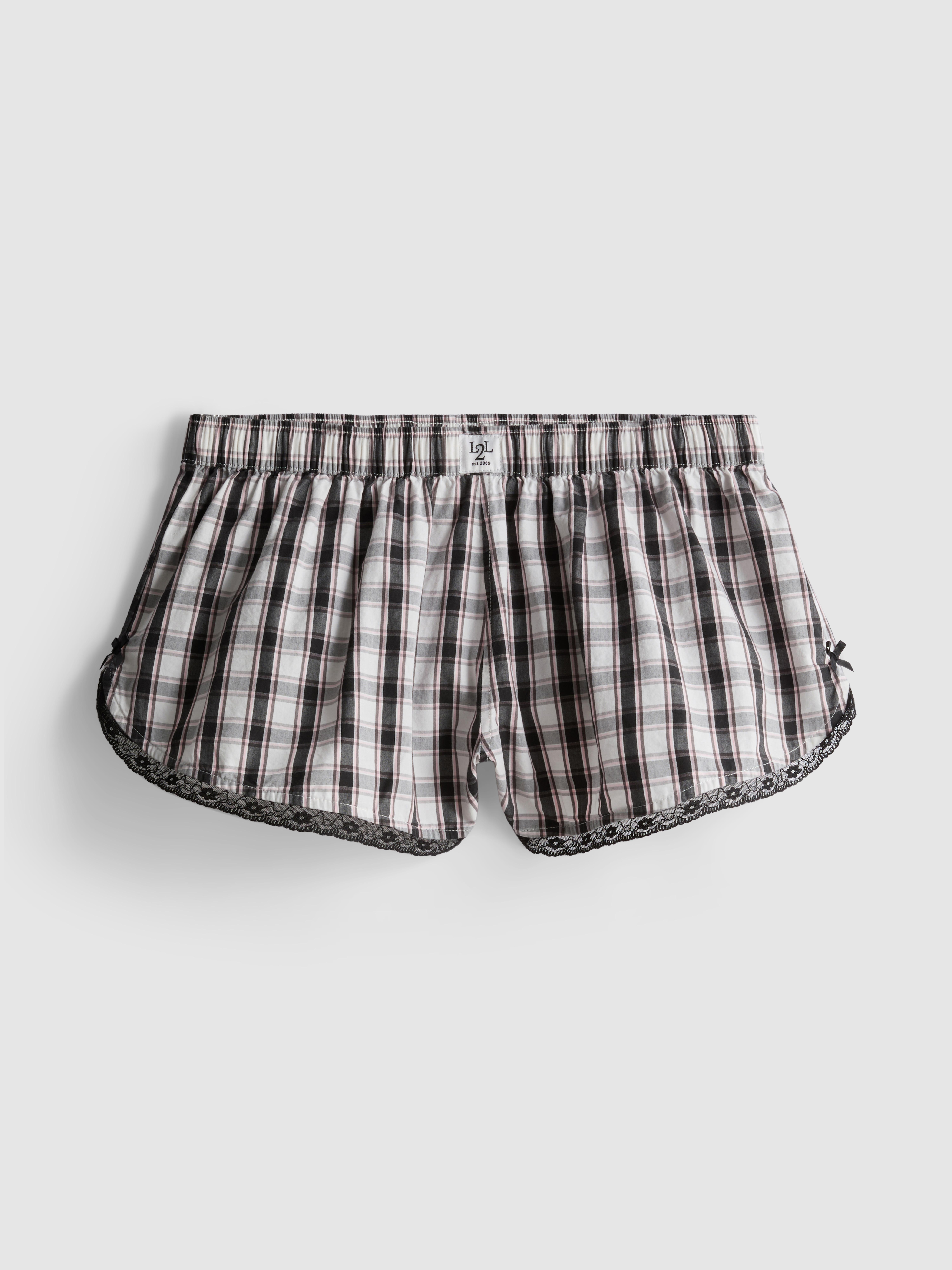 Pantaloncini pigiama cotone a quadri Love To Lounge