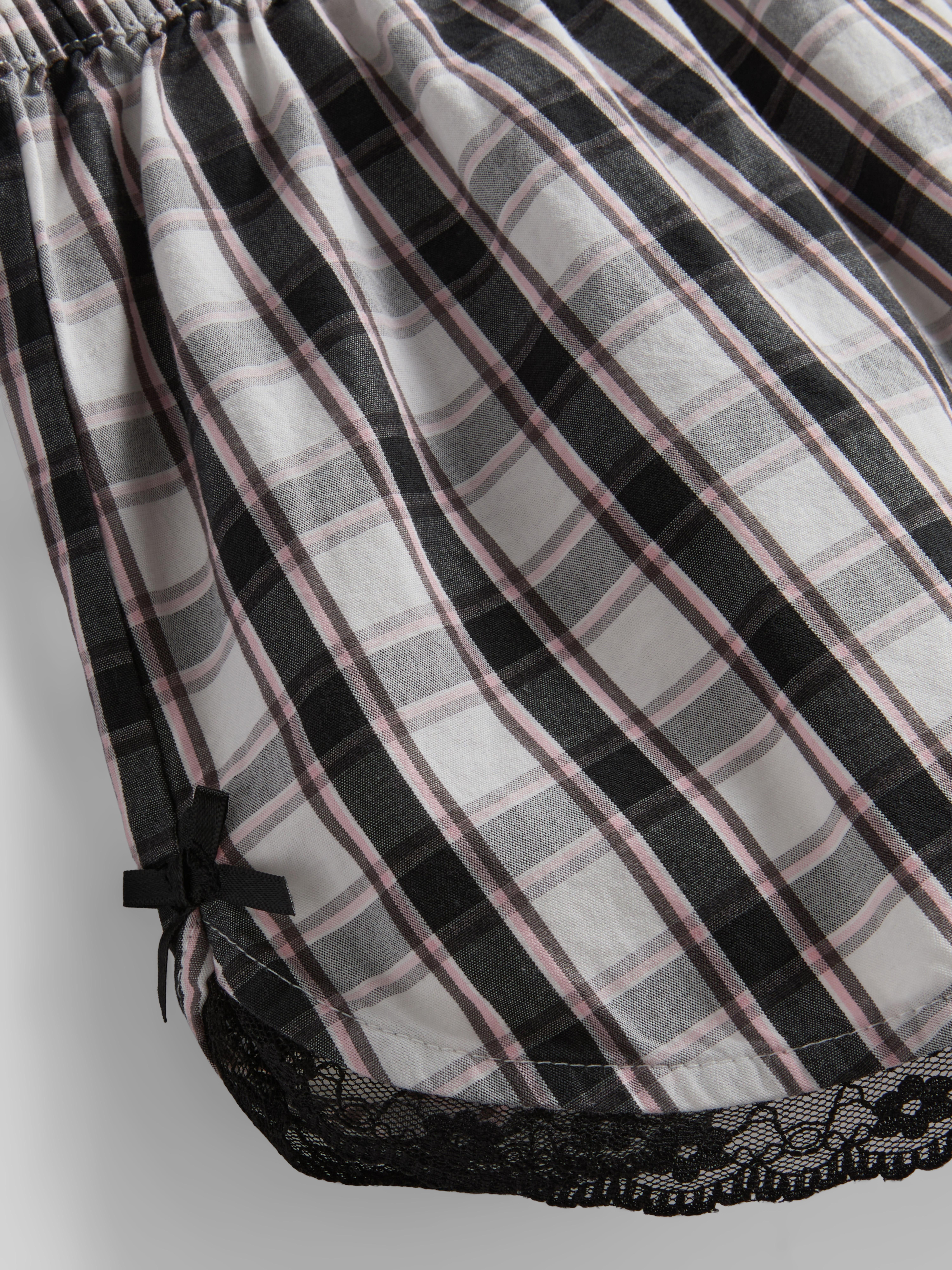 Pantaloncini pigiama cotone a quadri Love To Lounge