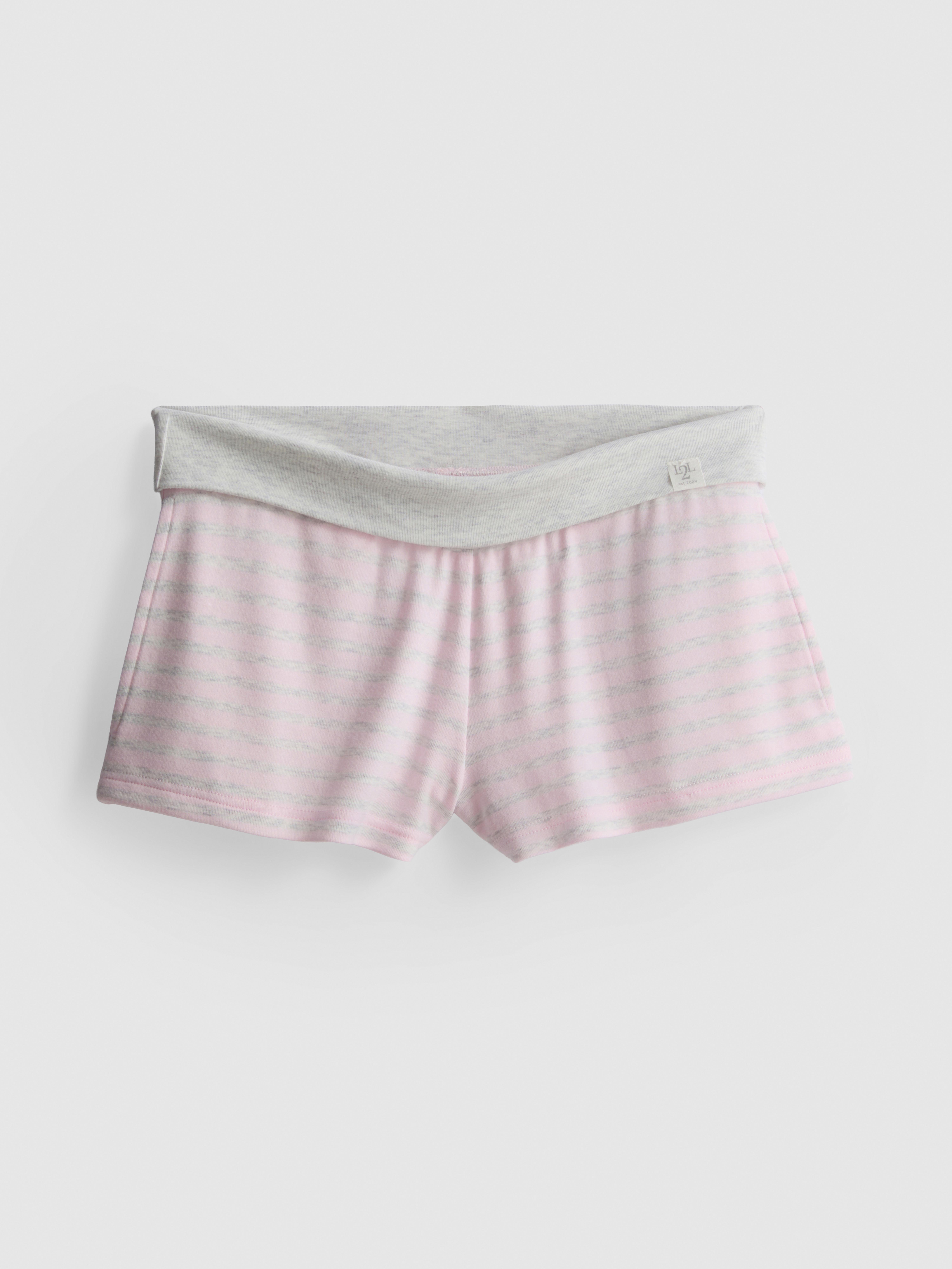 Love To Lounge Striped Fold-Over Pajama Shorts