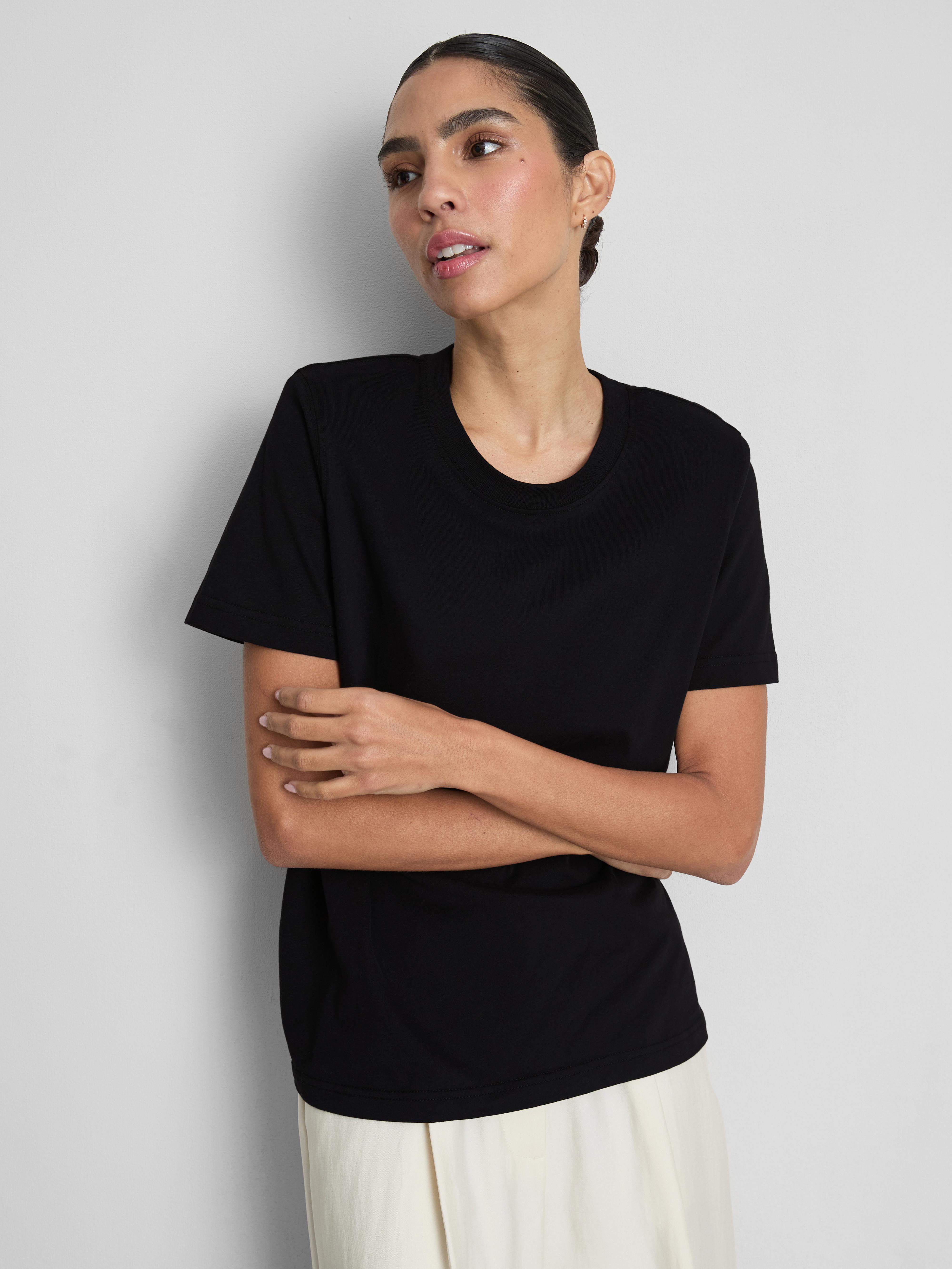 Katoenen T-shirt met schoudervulling By Coleen