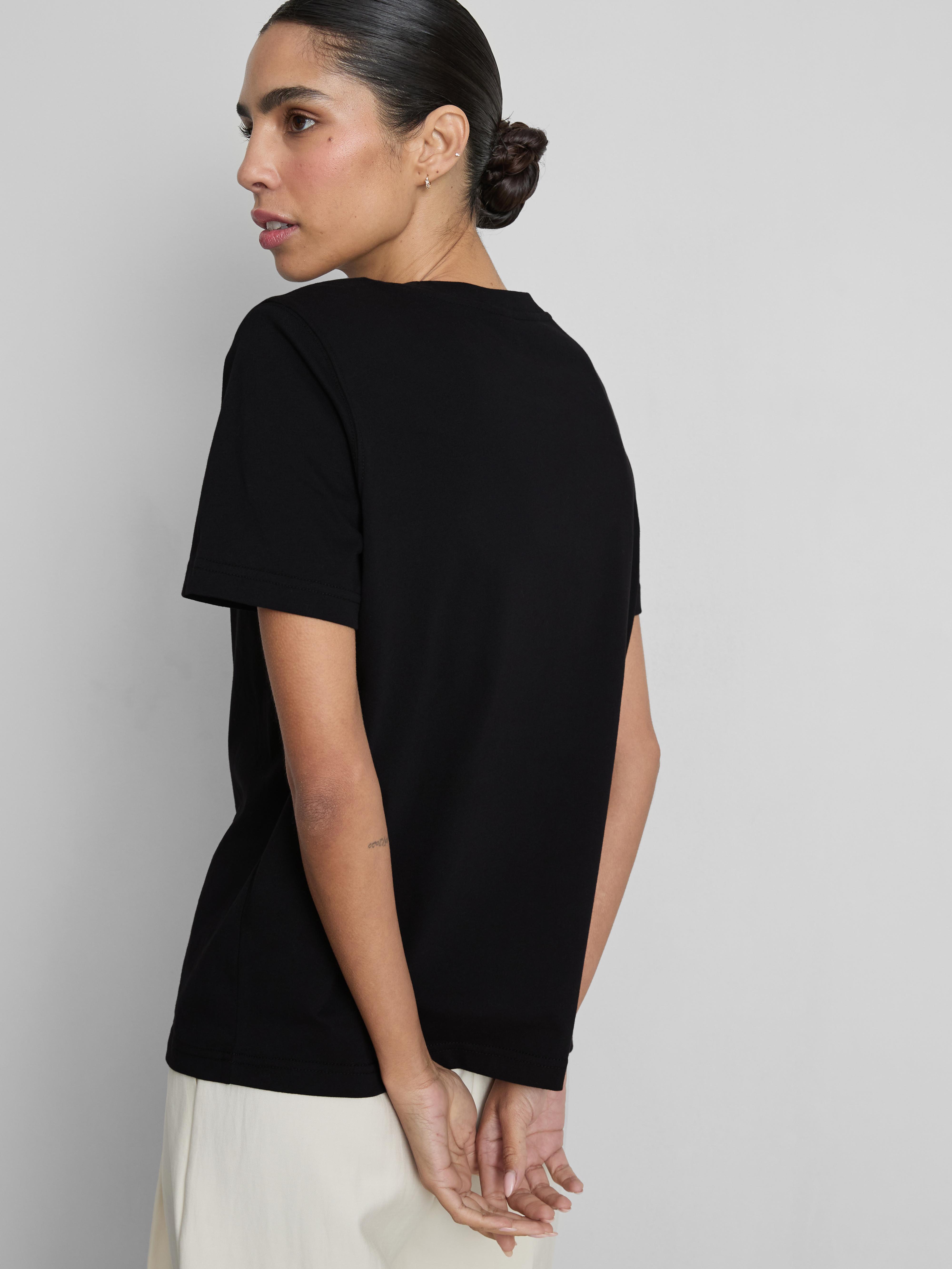 Katoenen T-shirt met schoudervulling By Coleen