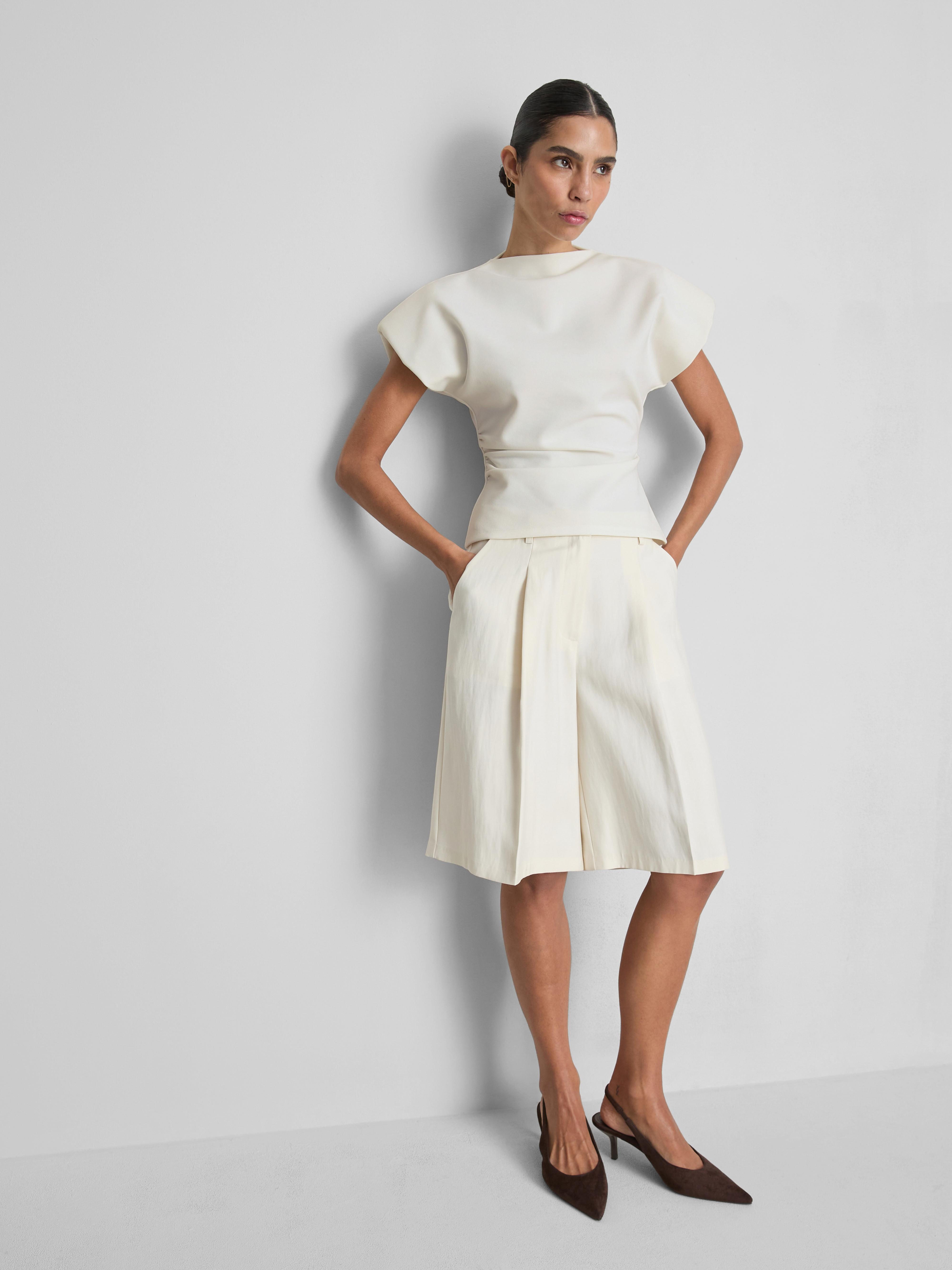 By Coleen Cinched Cap Sleeve Top