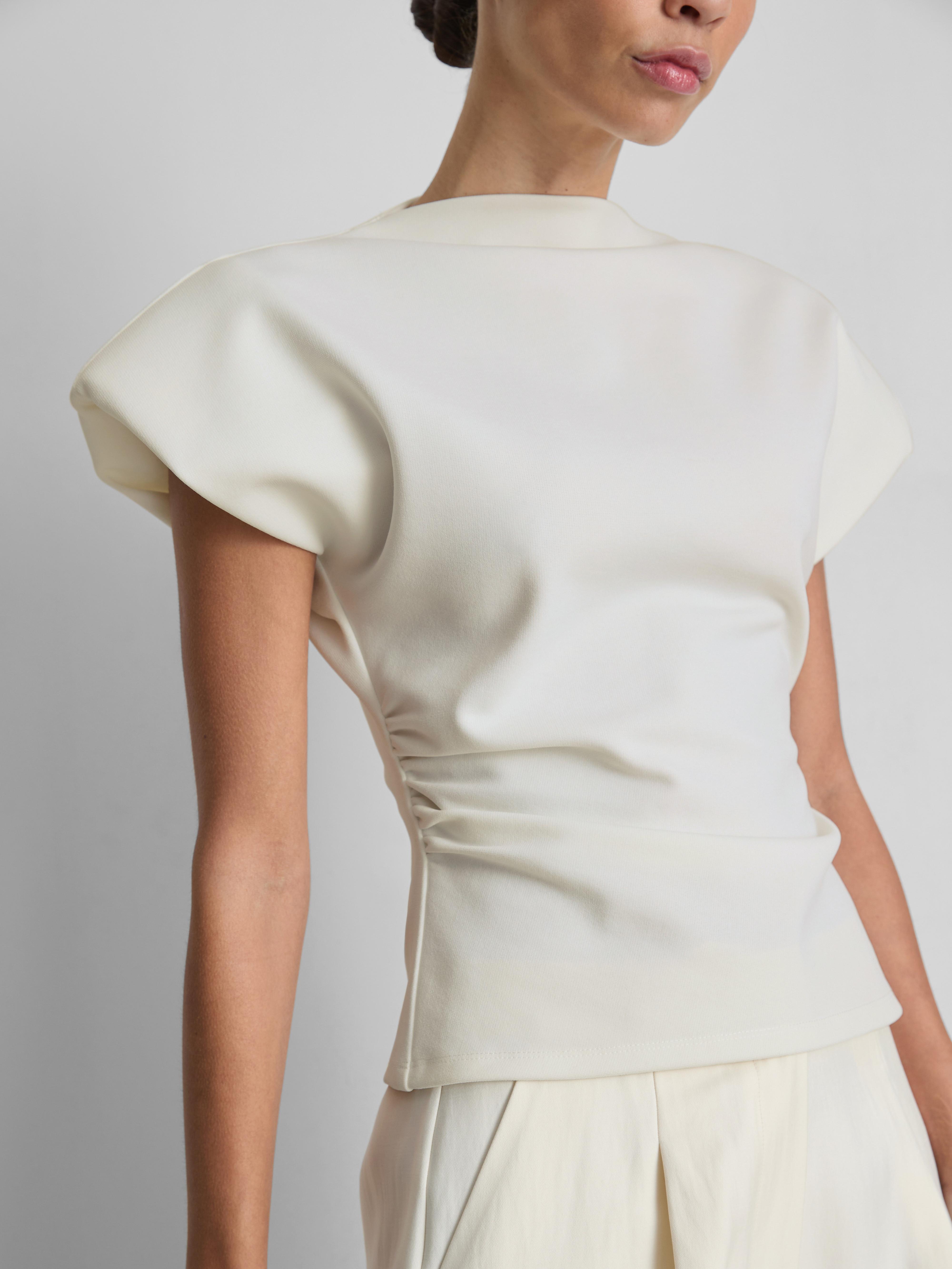 By Coleen Cinched Cap Sleeve Top
