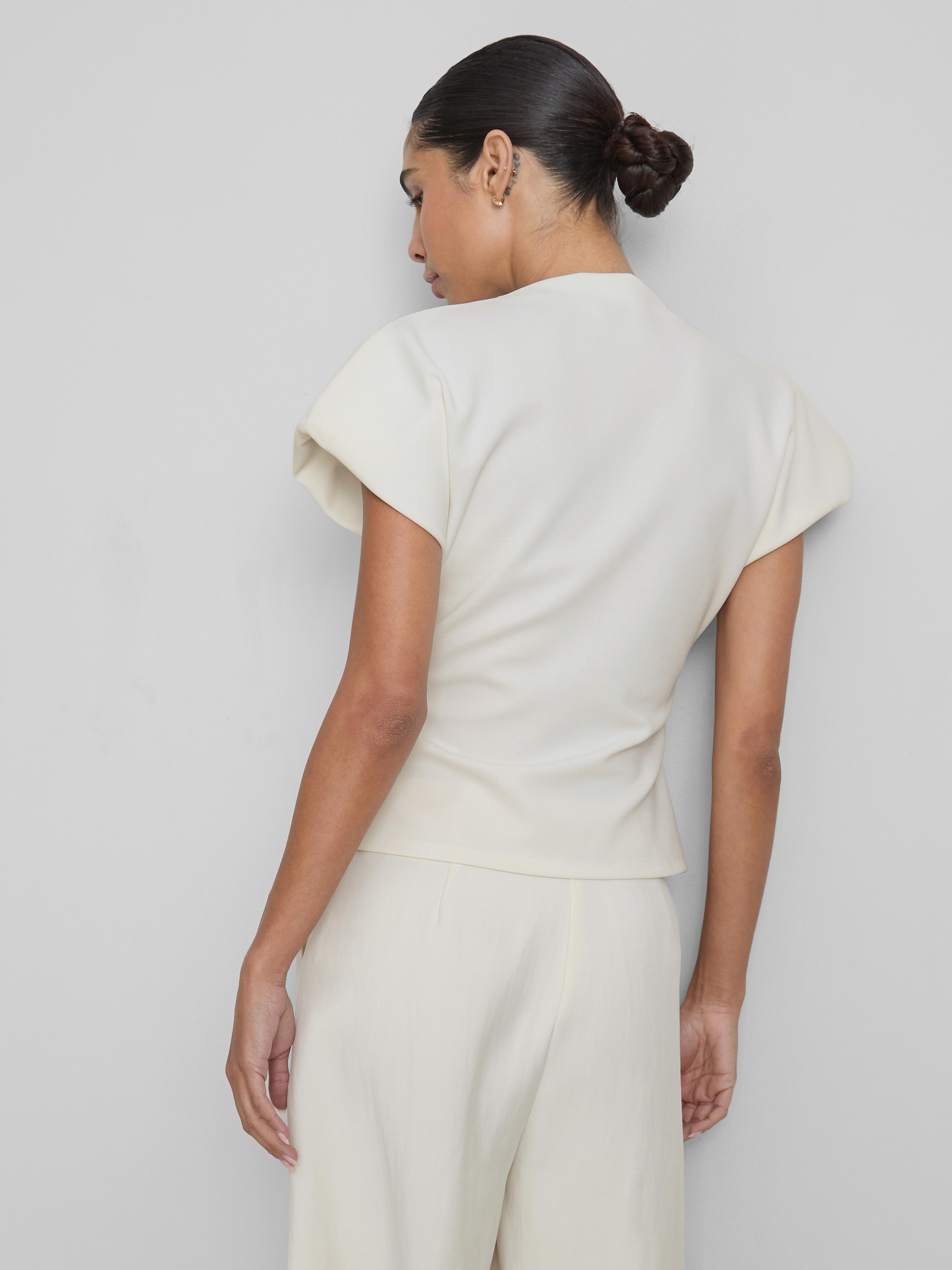 By Coleen Cinched Cap Sleeve Top